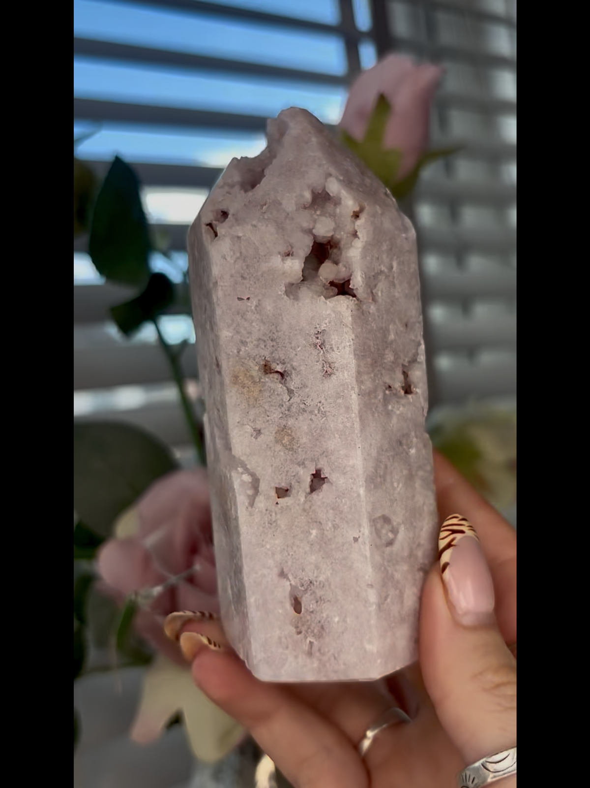 Beautiful, chunky Pink amethyst tower 480g