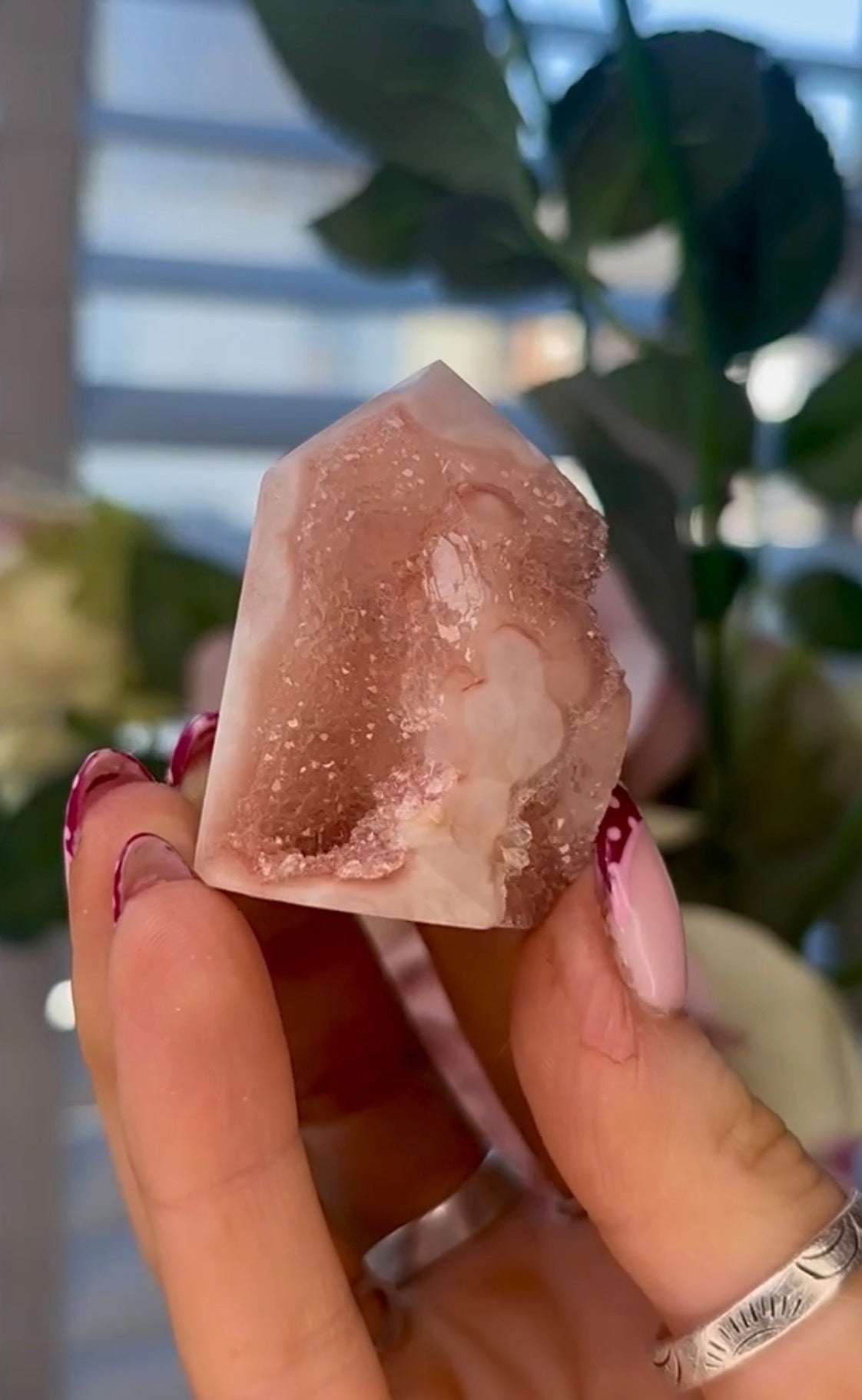 Mini Druzy Pink amethyst tower