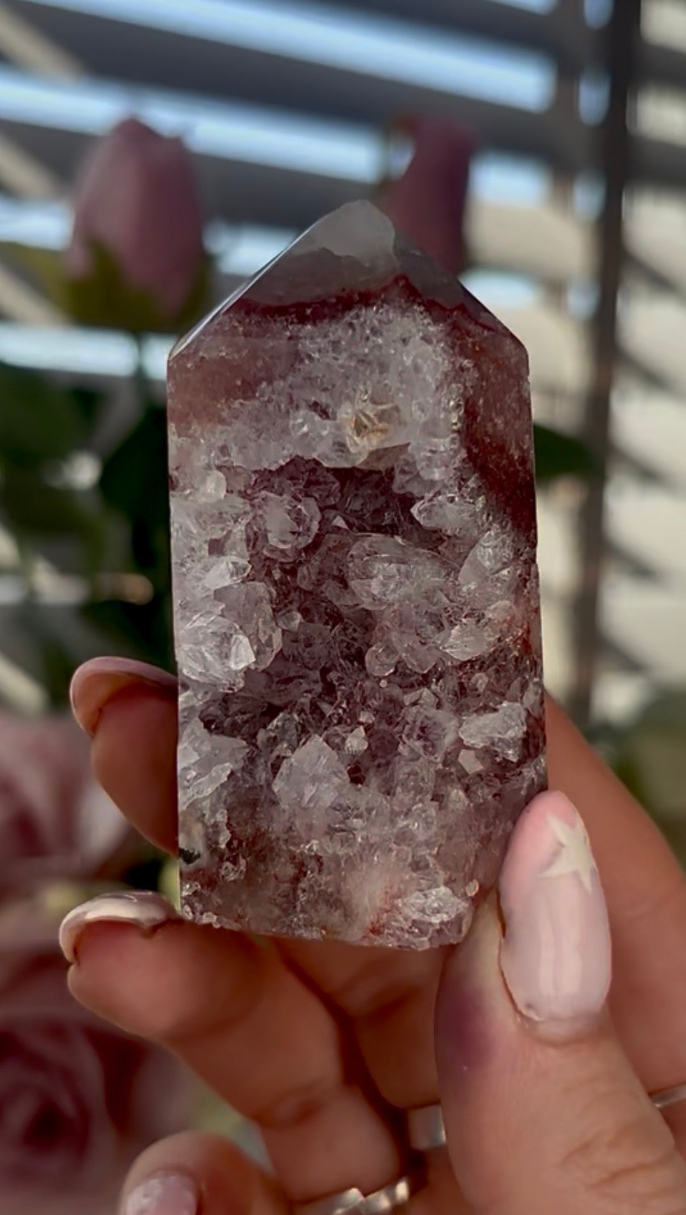 Beautiful, mini Pink amethyst tower