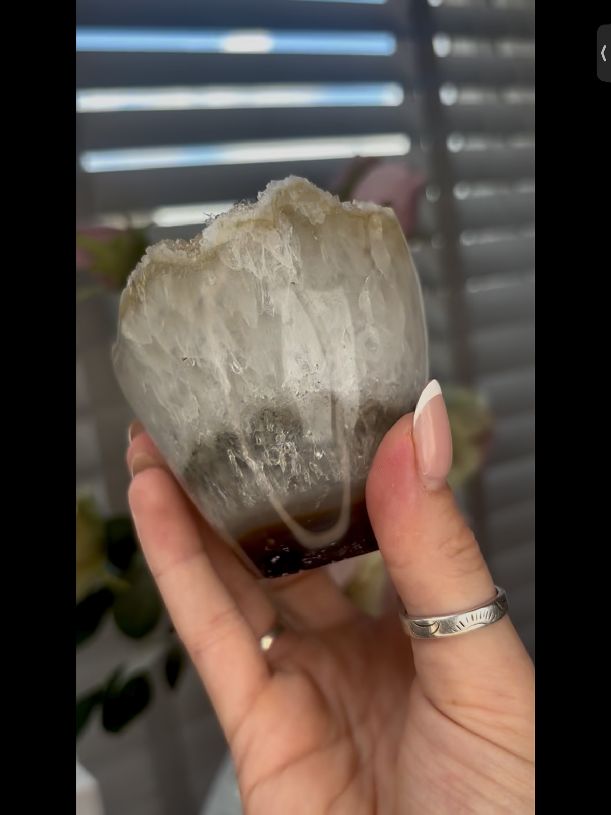 High grade, beautiful, Amethyst agate Freeform/mushroom with green druzy 605g