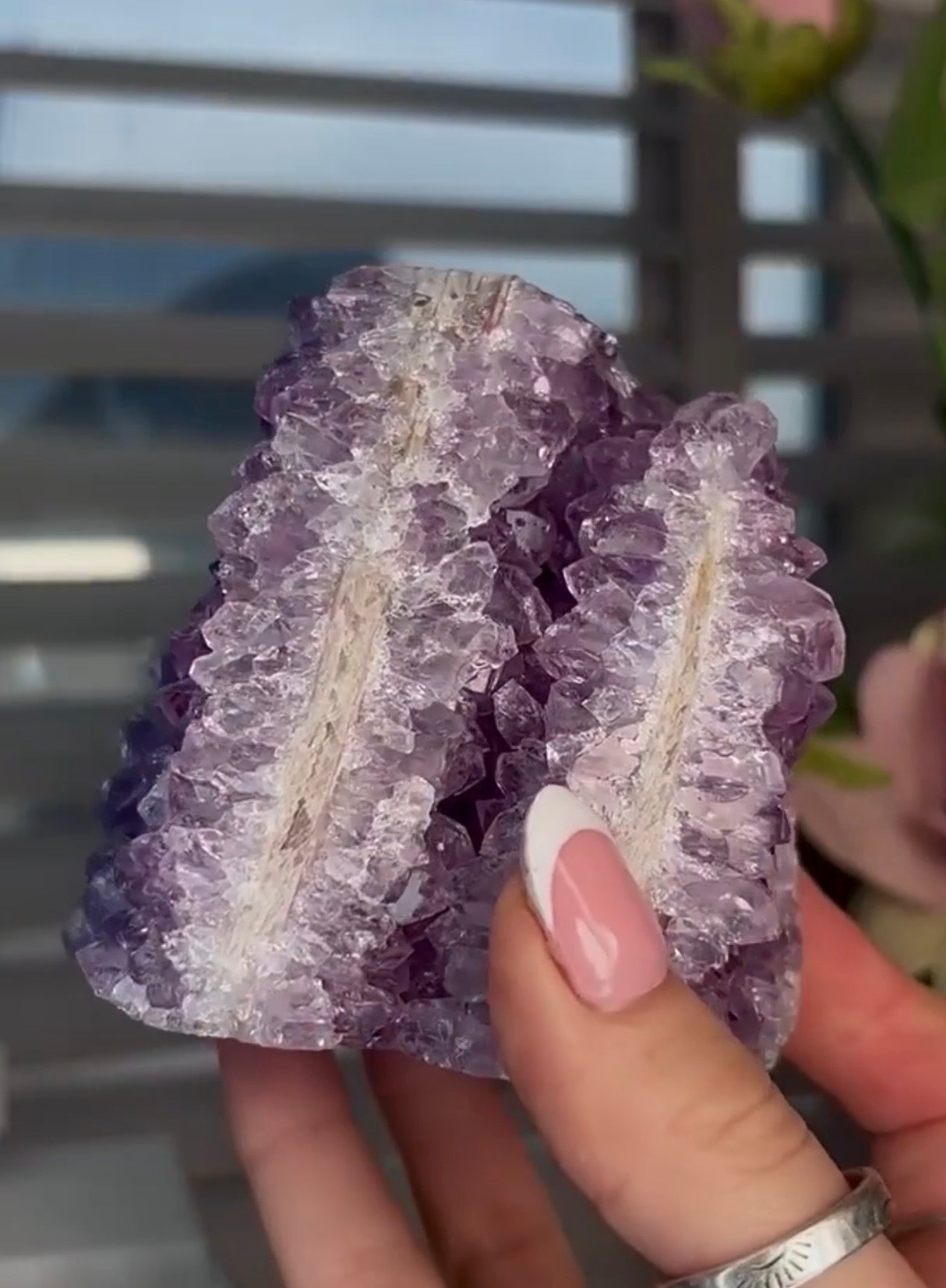 High quality, unique purple amethyst cutbase