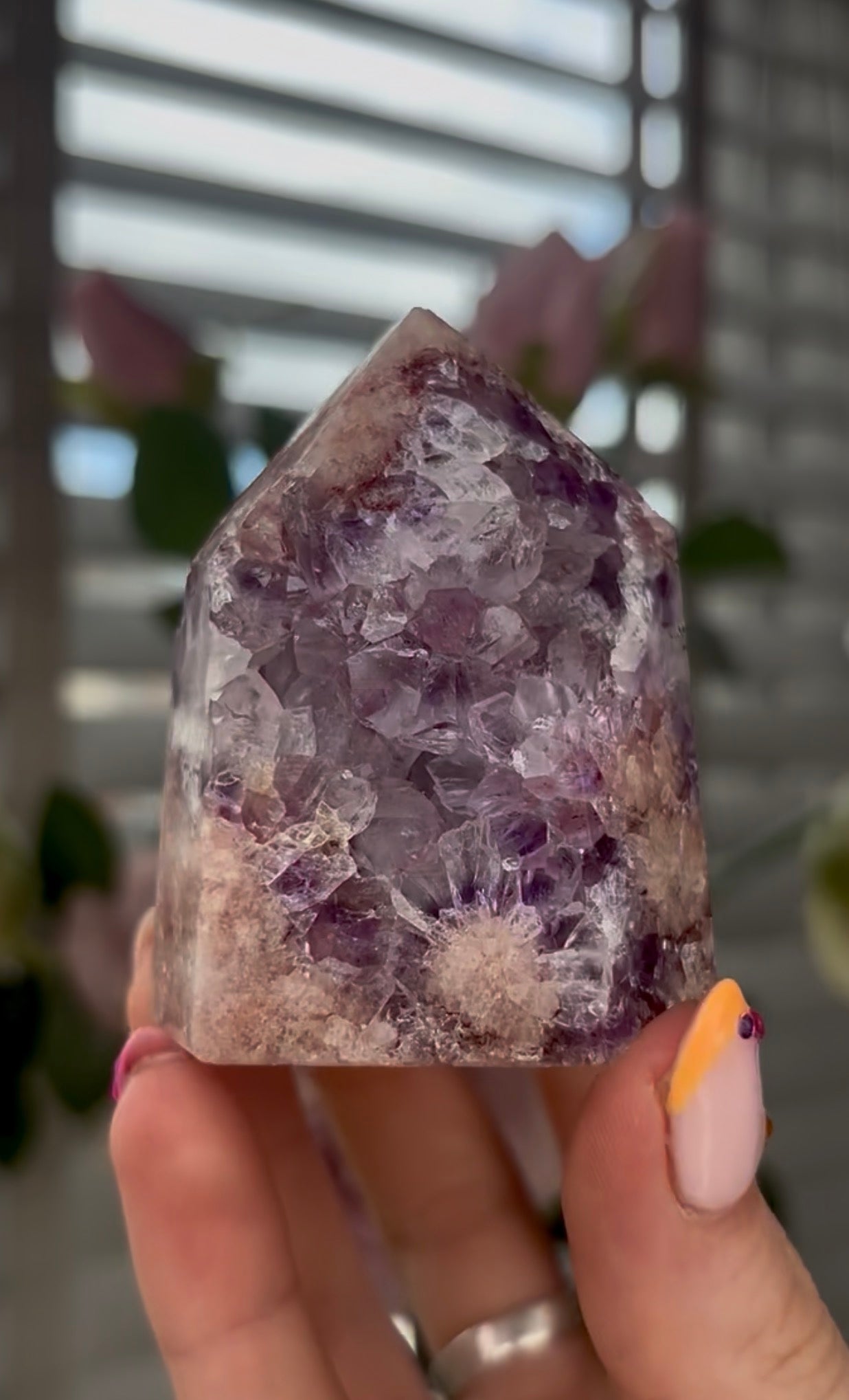 Beautiful, high quality, Pink amethyst tower