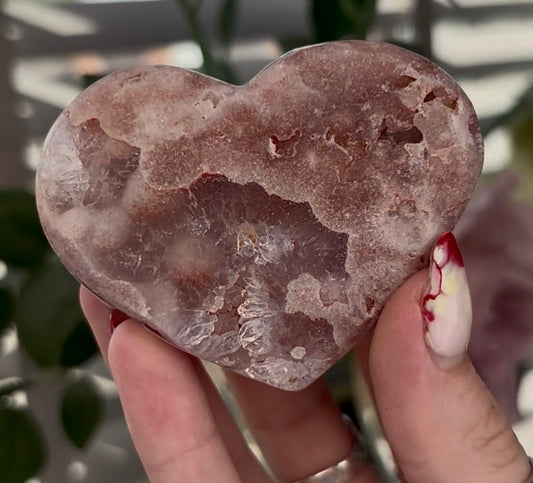 pink amethyst heart - comes with stand 7cm