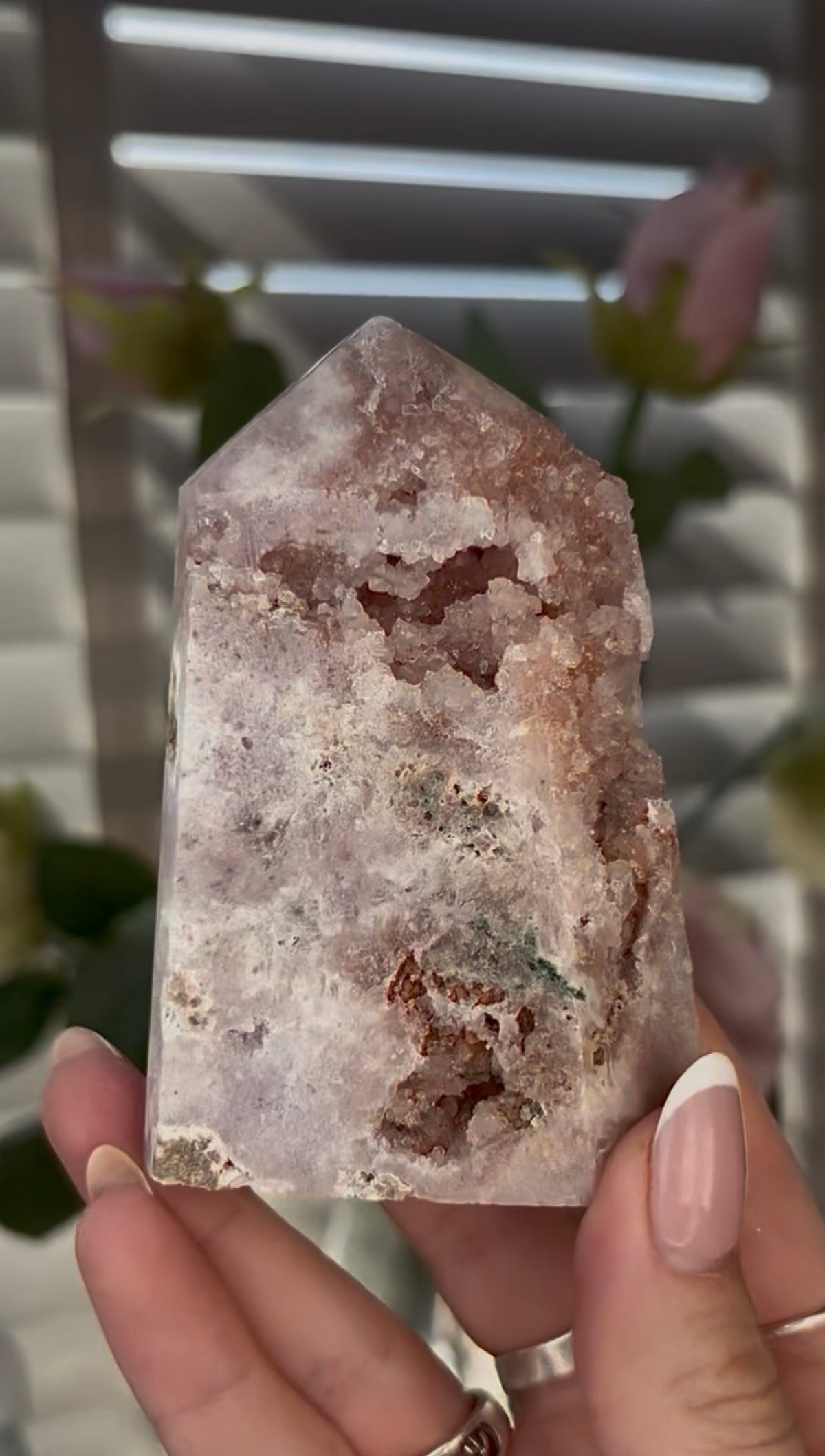 Beautiful, Pink amethyst tower 9cm(h) by 6cm(w)