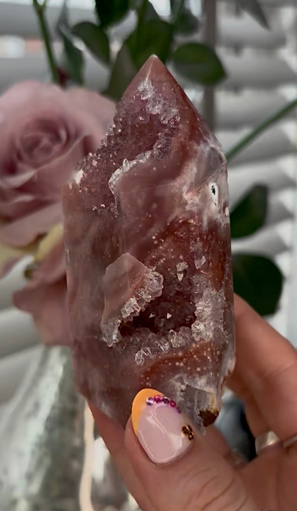 Beautiful, high quality, Pink amethyst tower