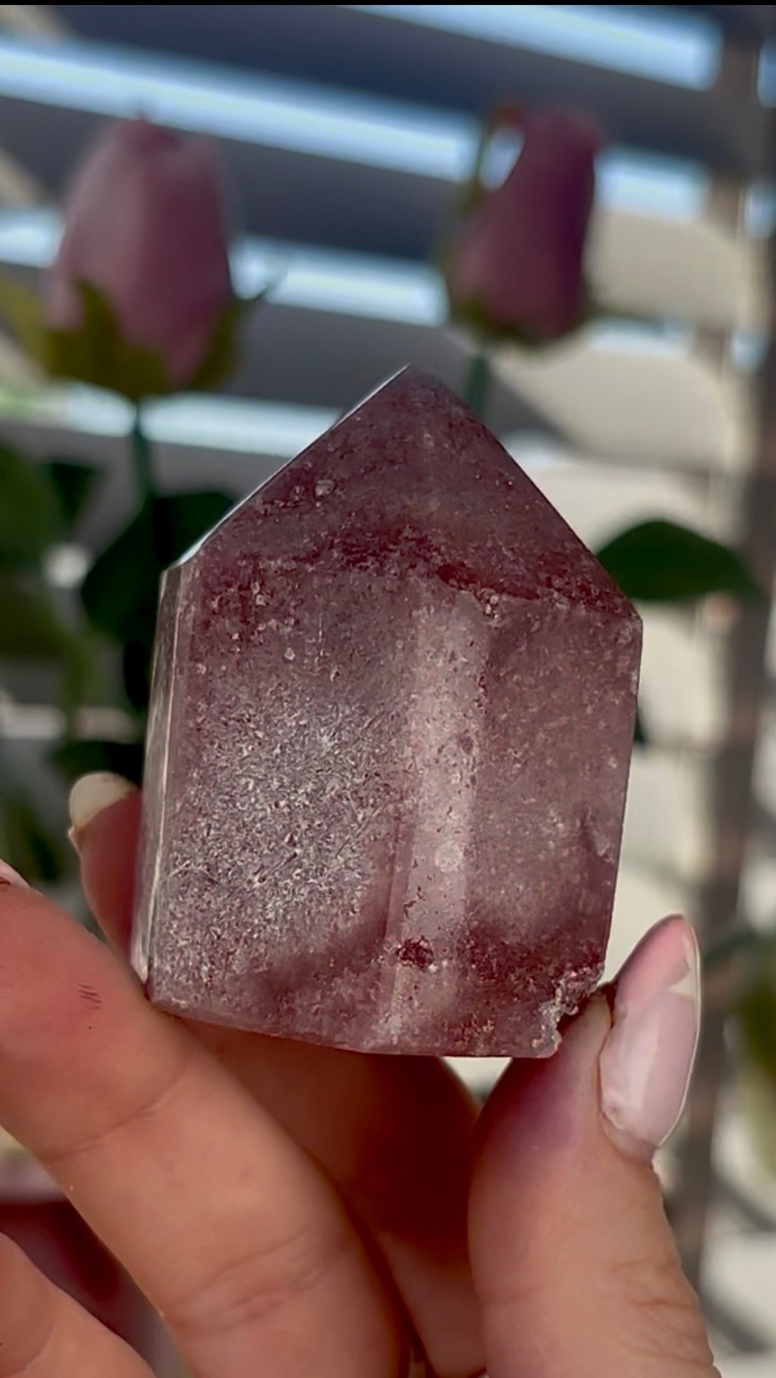 Beautiful, mini Pink amethyst tower