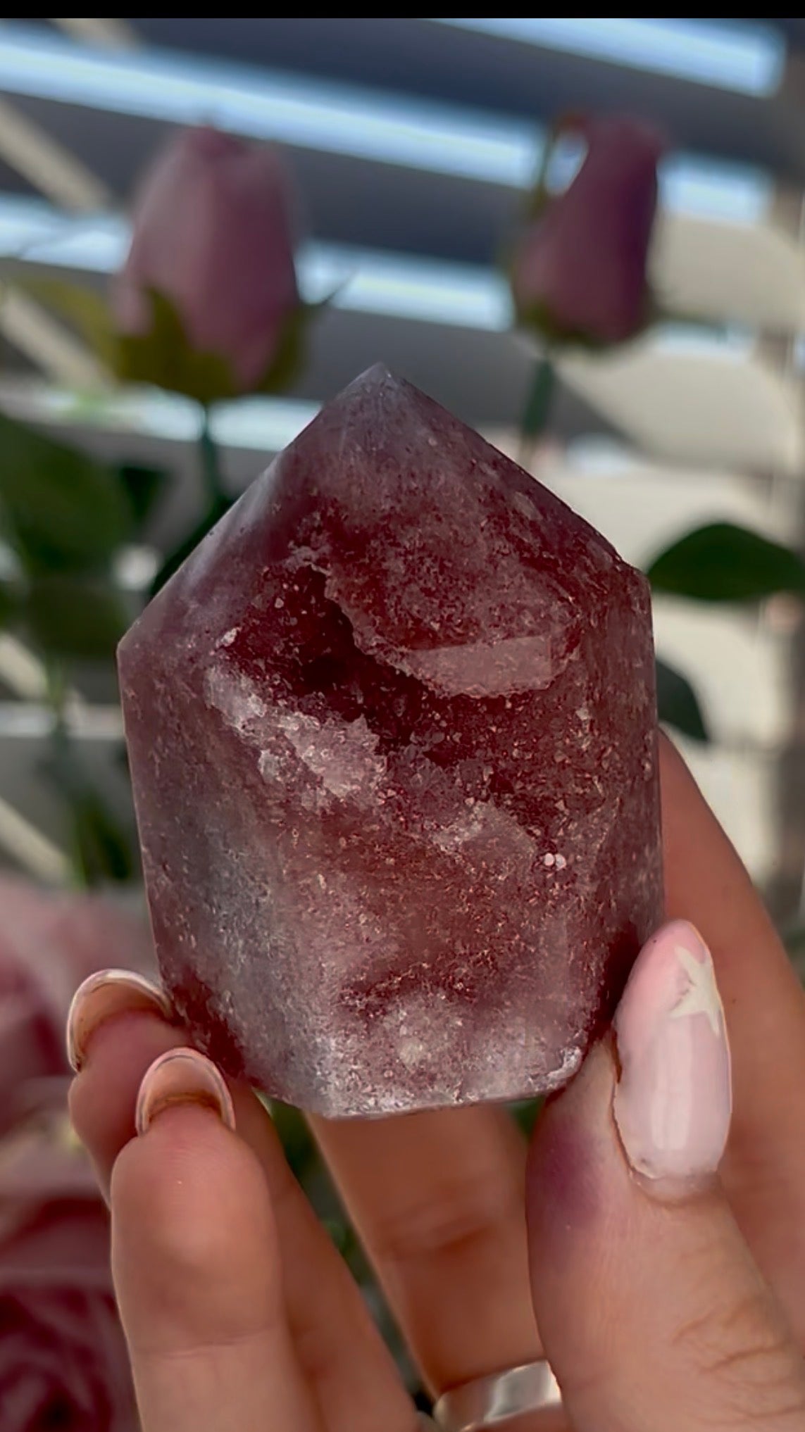 Beautiful, mini Pink amethyst tower