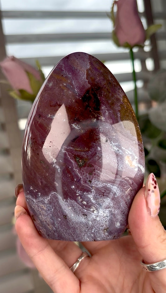 High quality, pastel pink/purple ocean jasper Freeform