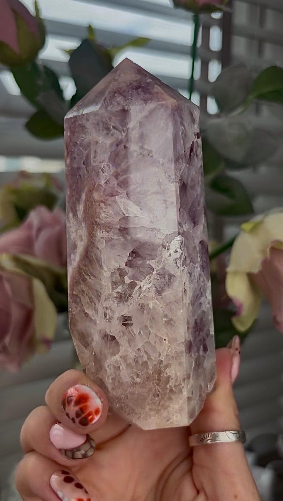 High grade, Amethyst Flower agate tower