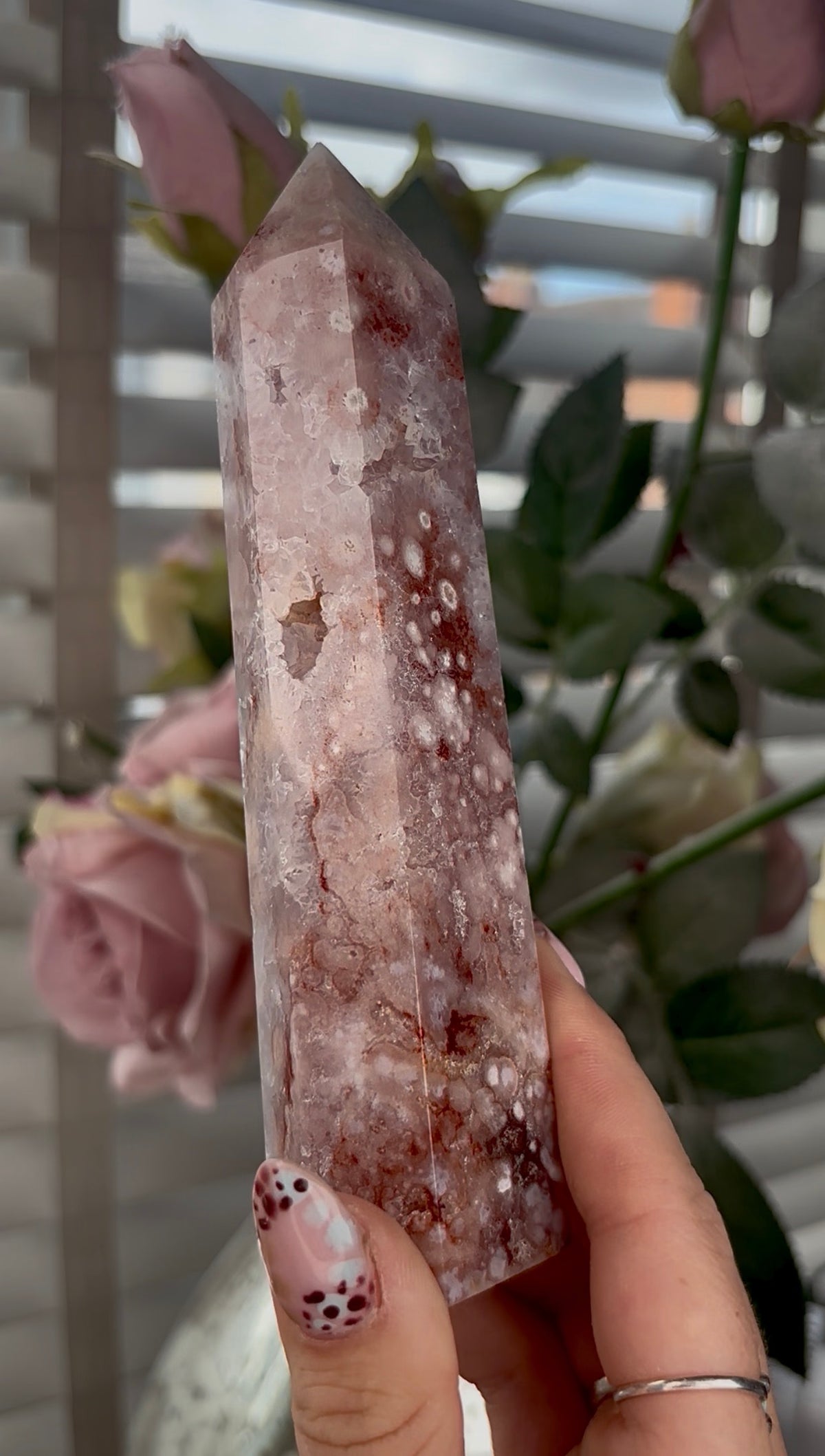High grade, Amethyst Flower agate tower