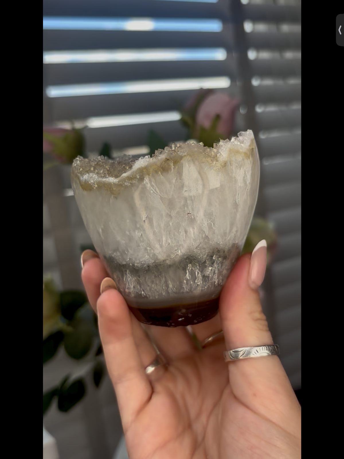High grade, beautiful, Amethyst agate Freeform/mushroom with green druzy 605g