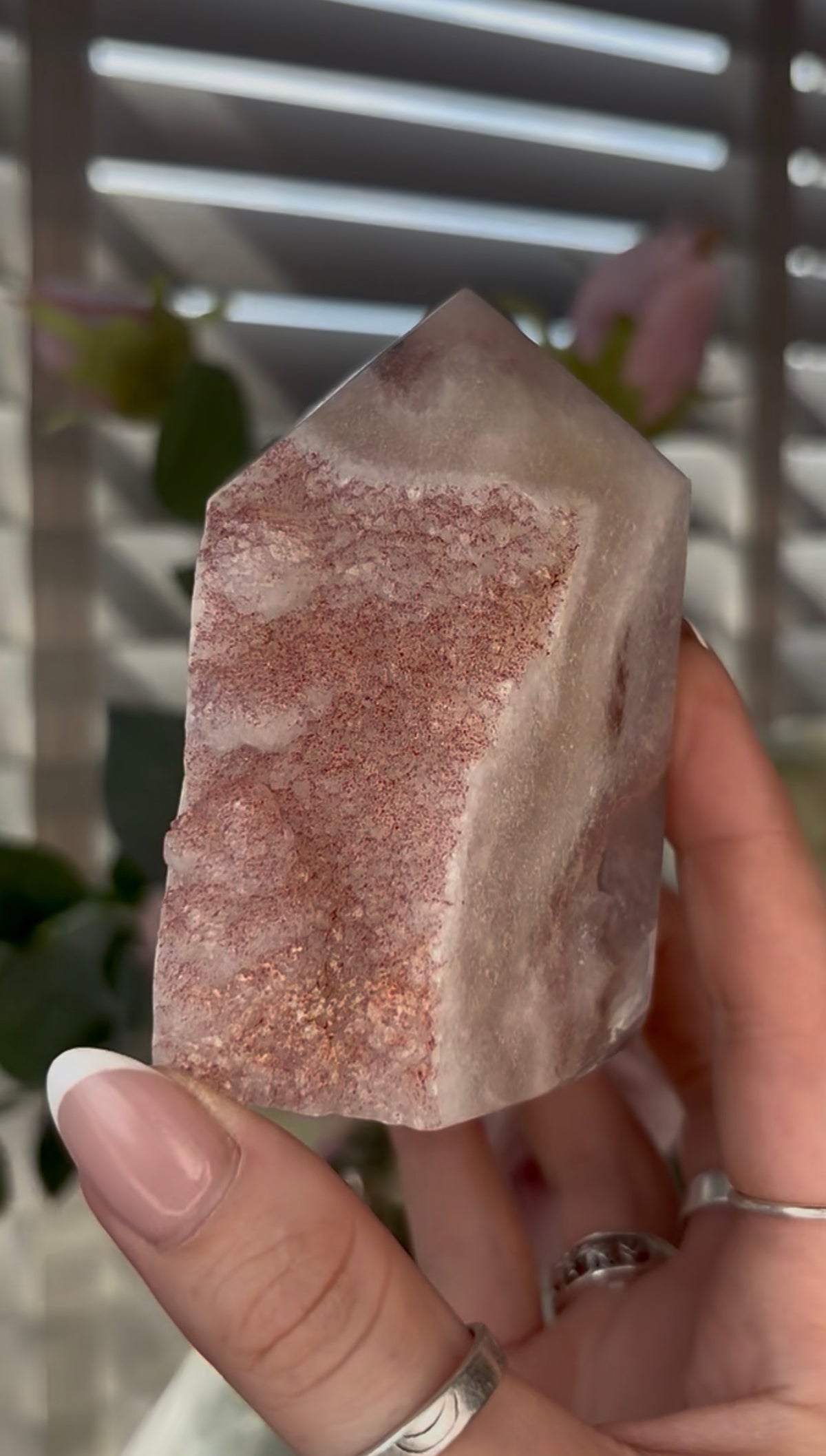 Beautiful, Pink amethyst tower 9cm(h) by 8cm(w)