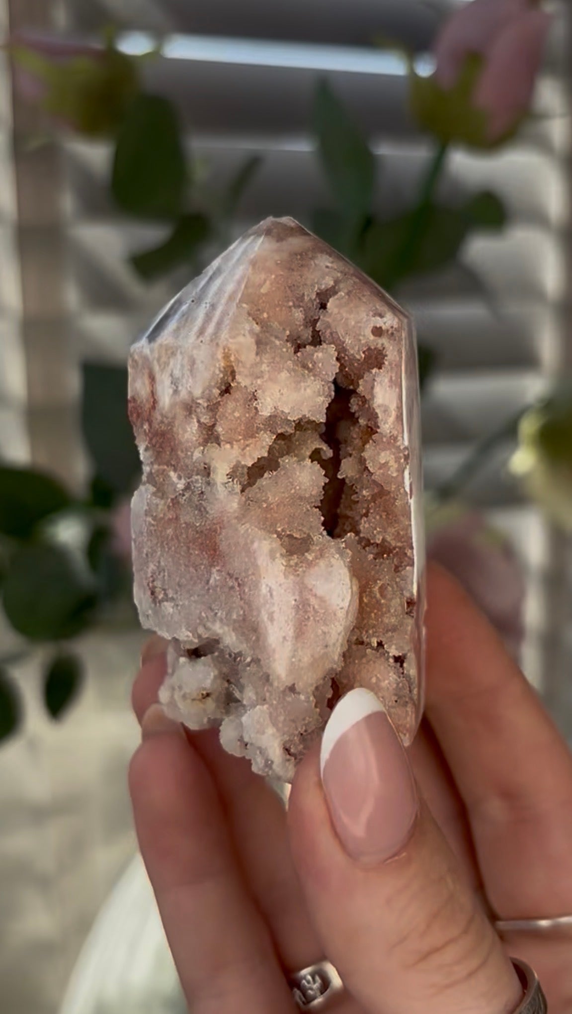 Beautiful, chunky Pink amethyst tower 7.2cm(h) by 4.5cm(w)