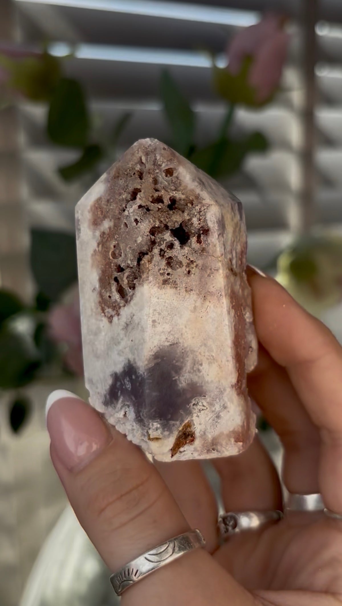 Beautiful, chunky Pink amethyst tower 7.2cm(h) by 4.5cm(w)