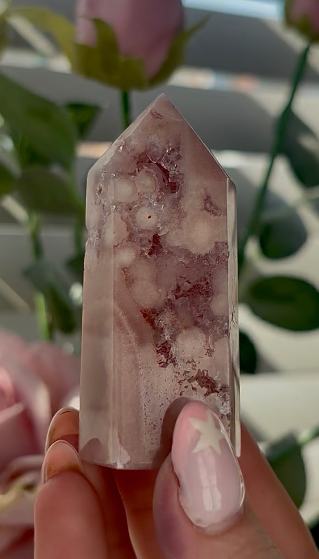 Beautiful, mini Pink amethyst tower