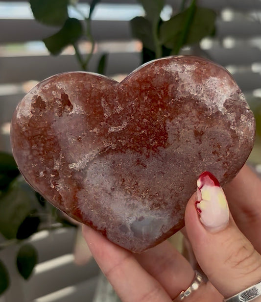 Beautiful pink amethyst heart - comes with stand (9.5cm)