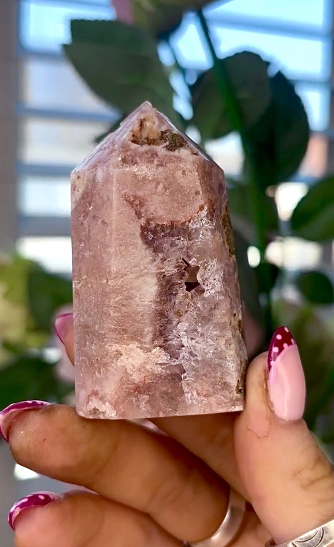 Small Pink amethyst tower