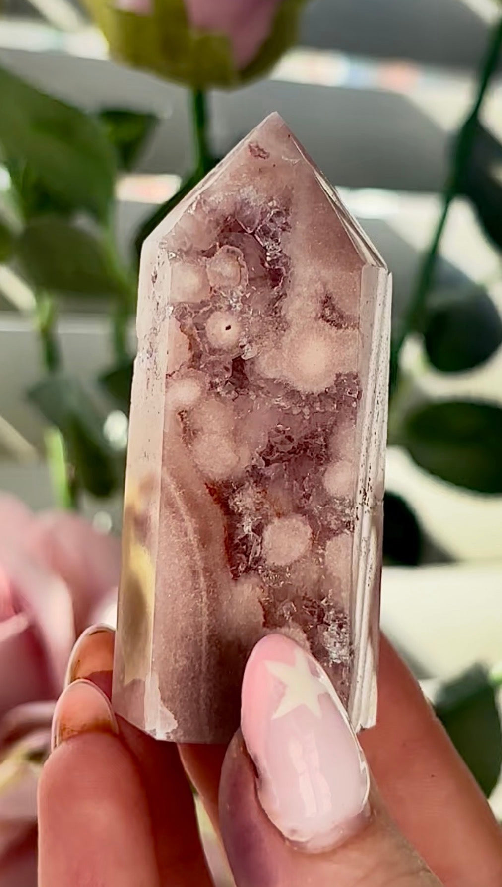 Beautiful, mini Pink amethyst tower