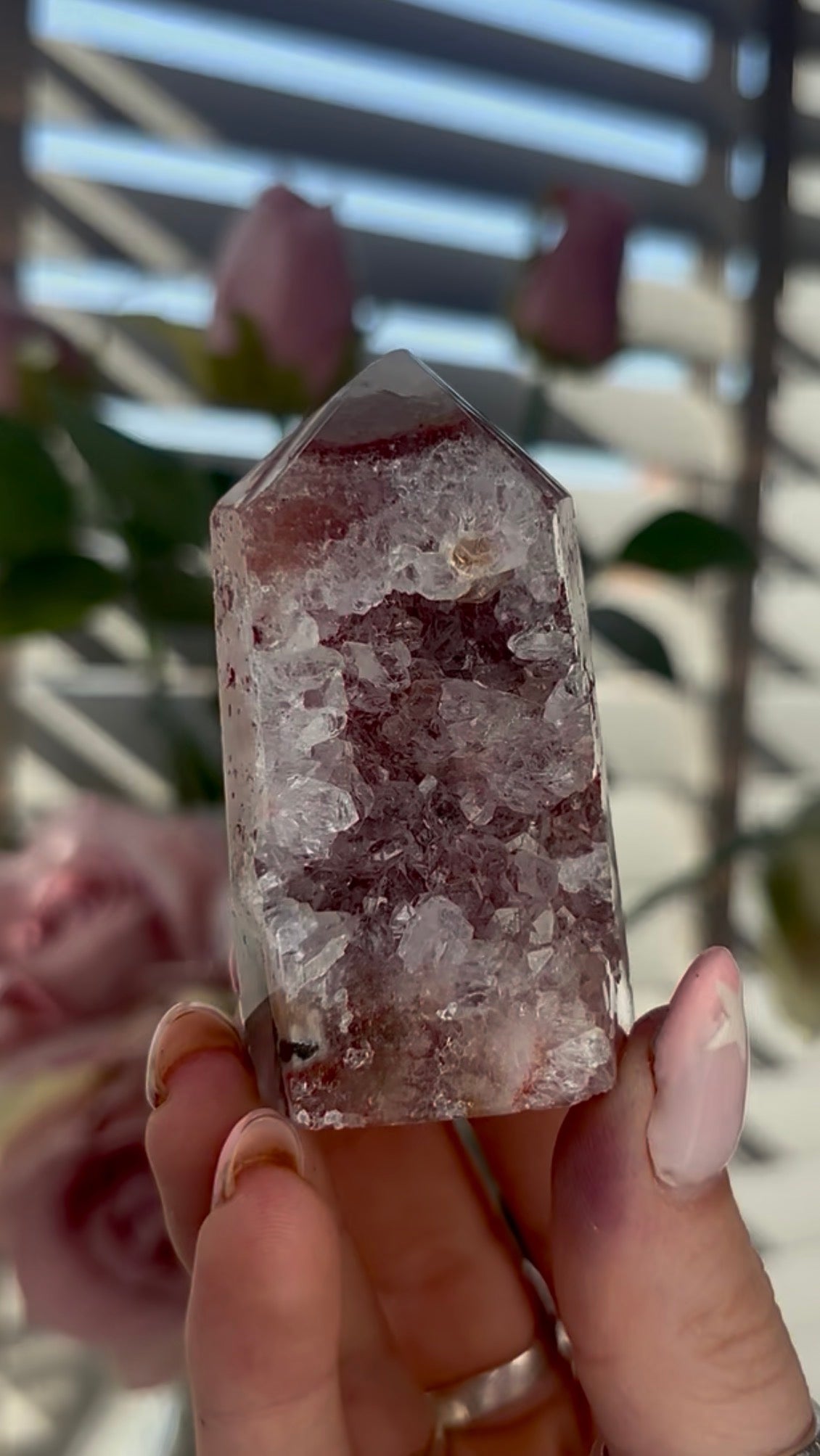 Beautiful, mini Pink amethyst tower