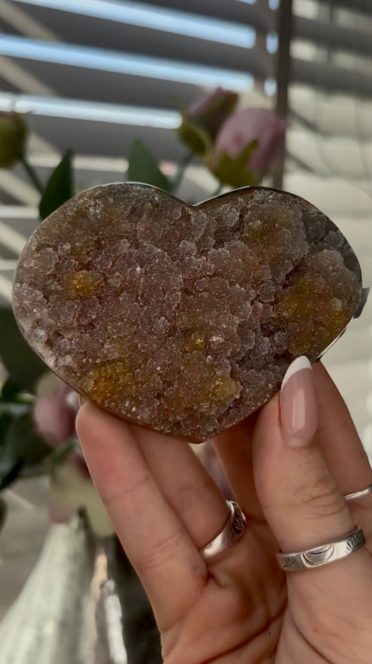 Uruguay amethyst heart - comes with stand