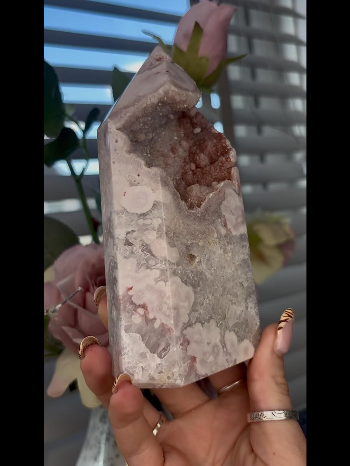 Beautiful, chunky Pink amethyst tower 15cm 615g PAT42