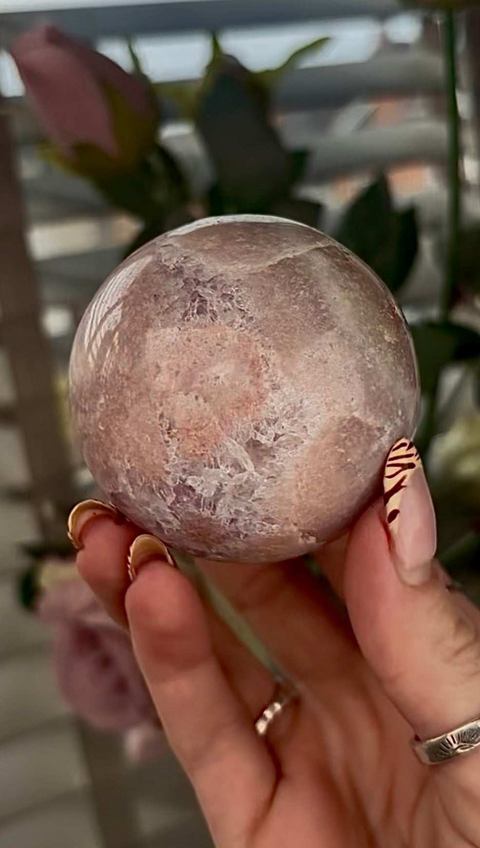 high grade, gorgeous pink amethyst sphere 5cm wide