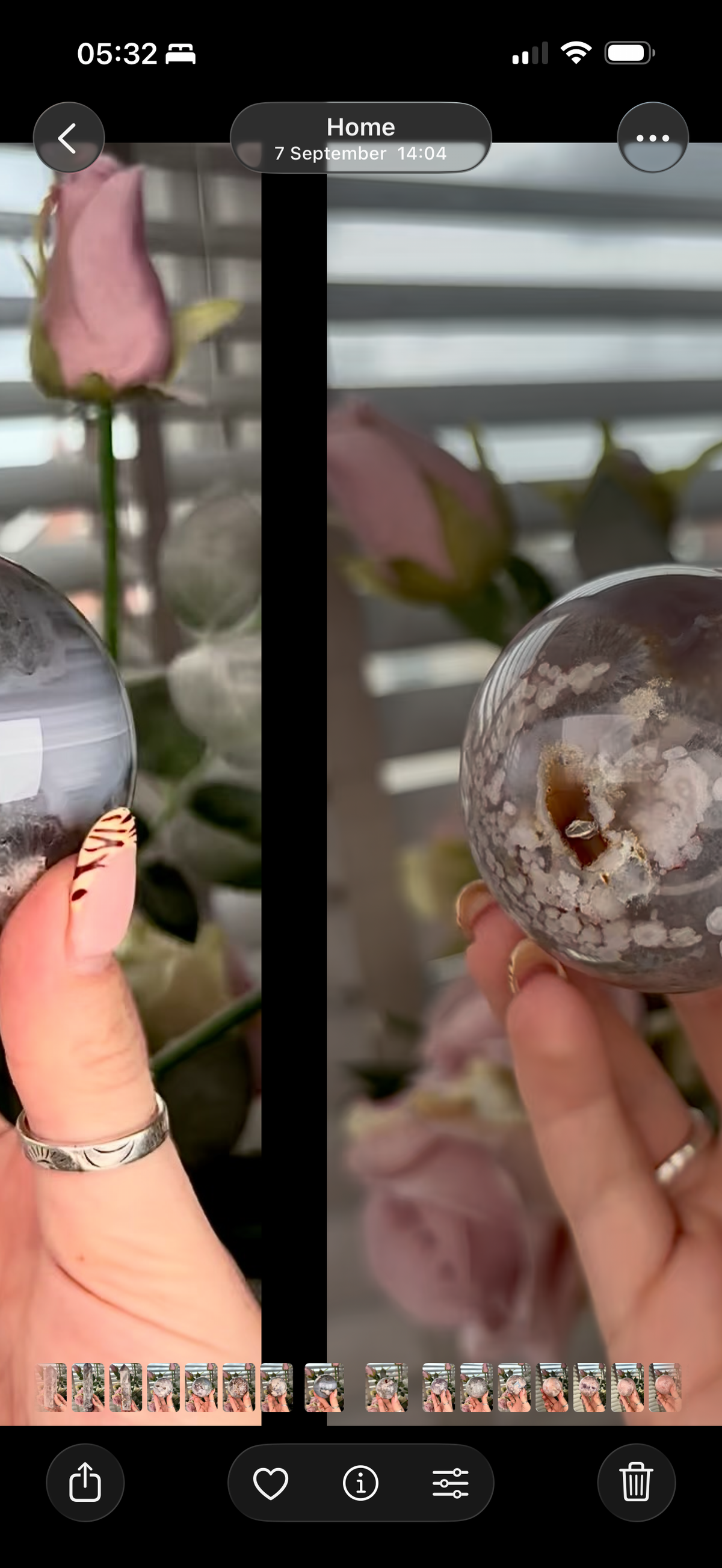 Stunning!! Super high quality, Druzy, green chlorite x blue flower agate sphere
