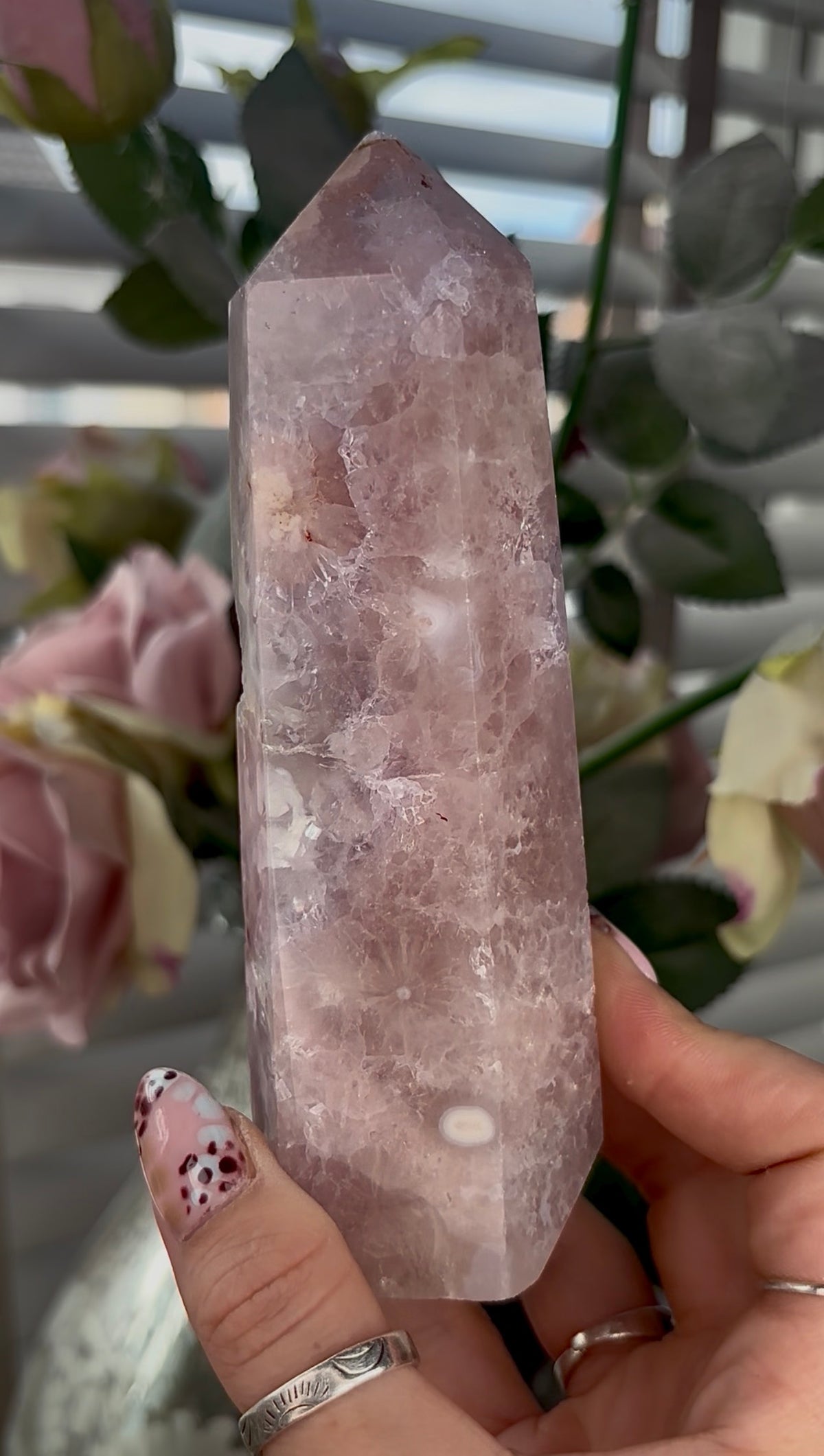High grade, Amethyst Flower agate tower
