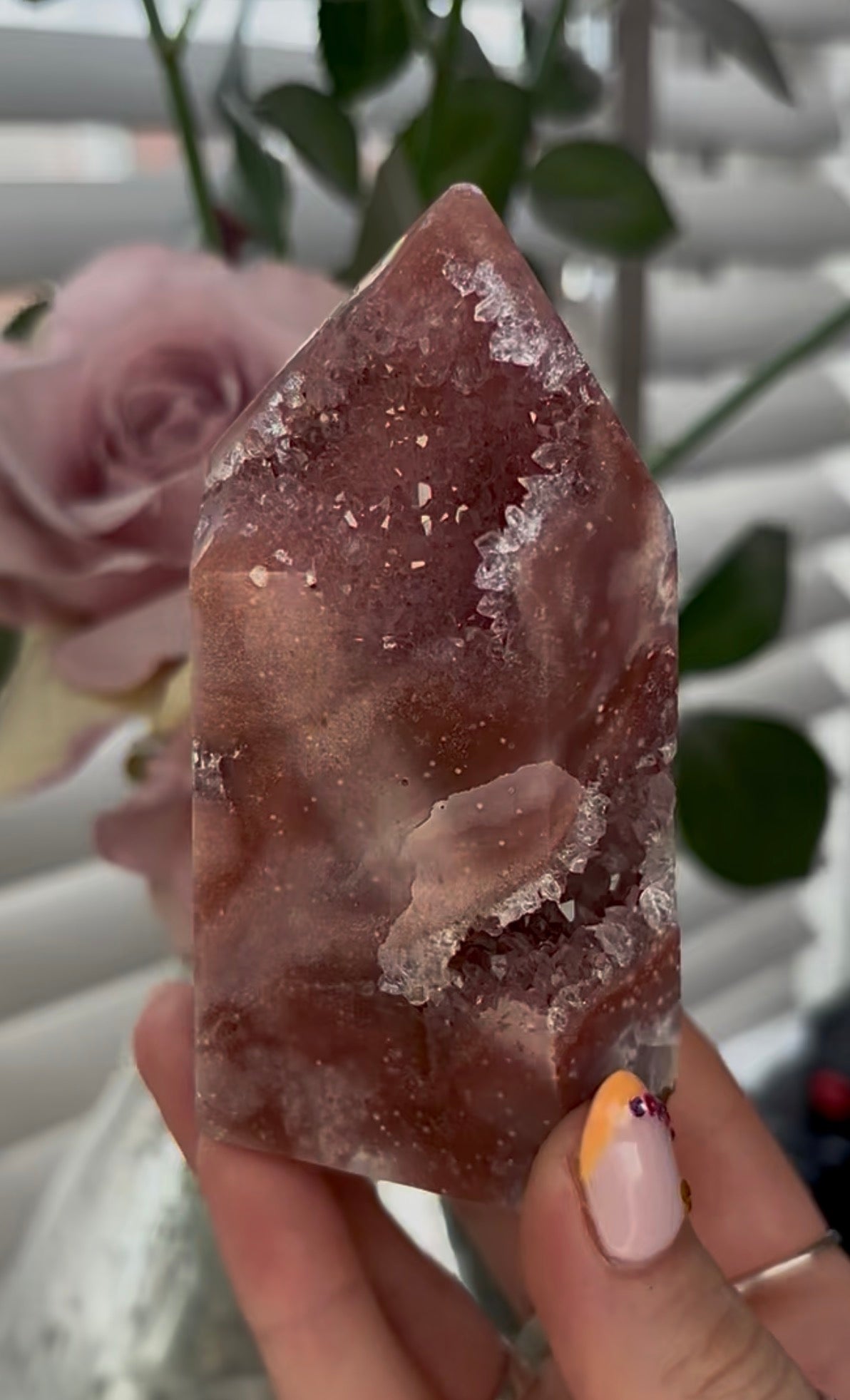 Beautiful, high quality, Pink amethyst tower