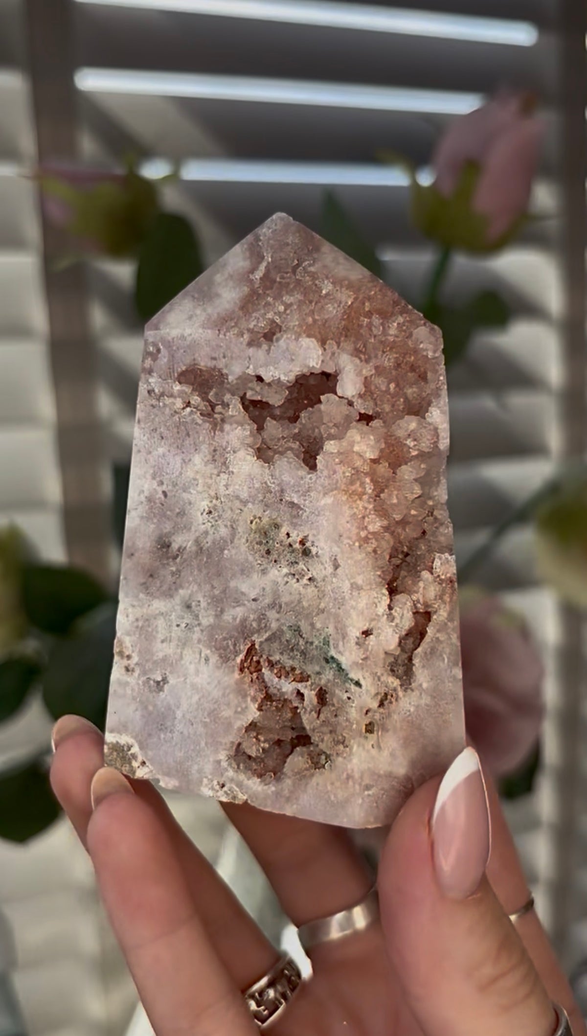 Beautiful, Pink amethyst tower 9cm(h) by 6cm(w)