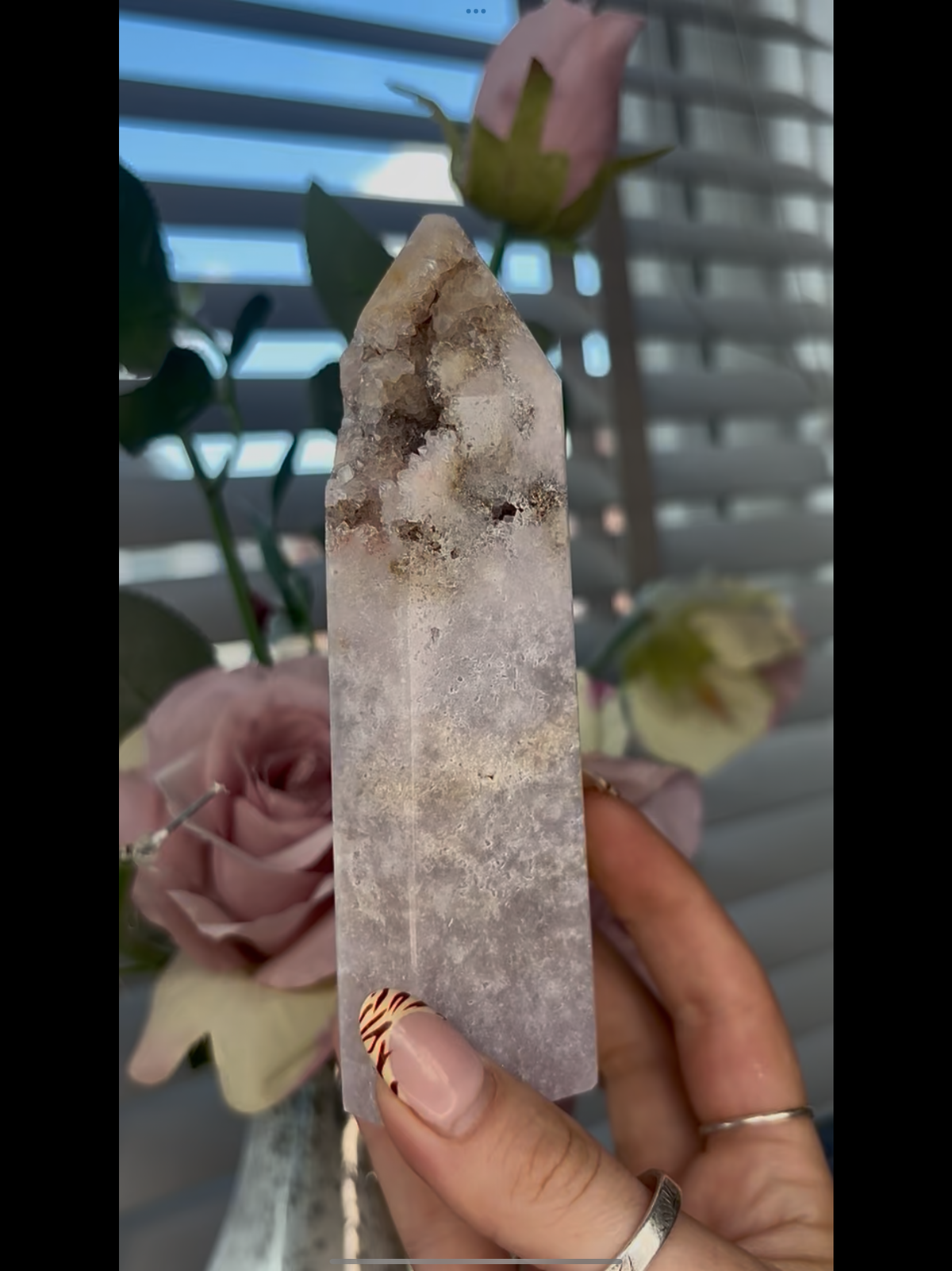Beautiful,Pink amethyst tower 535g