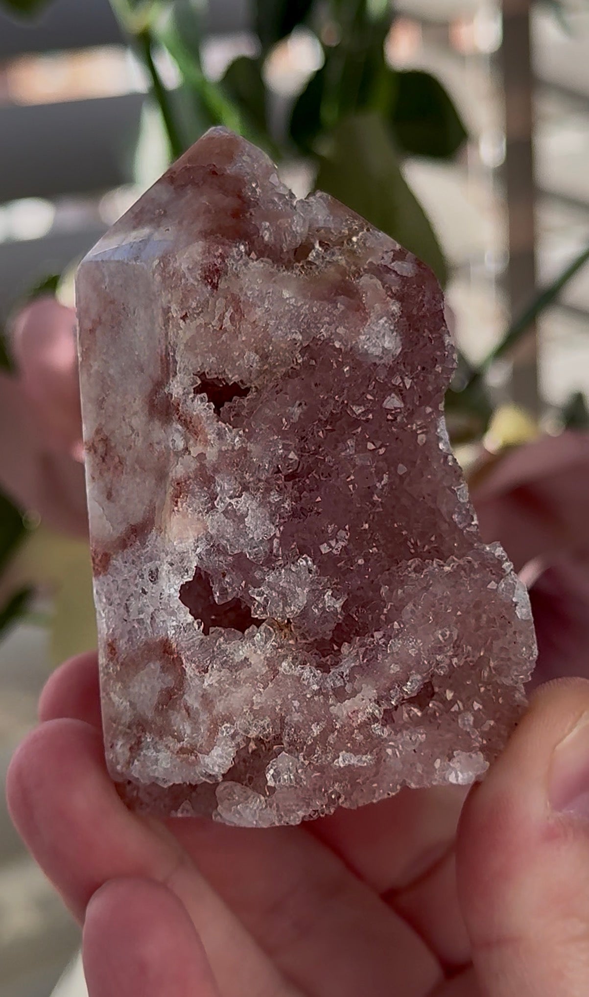 Druzy Pink amethyst tower