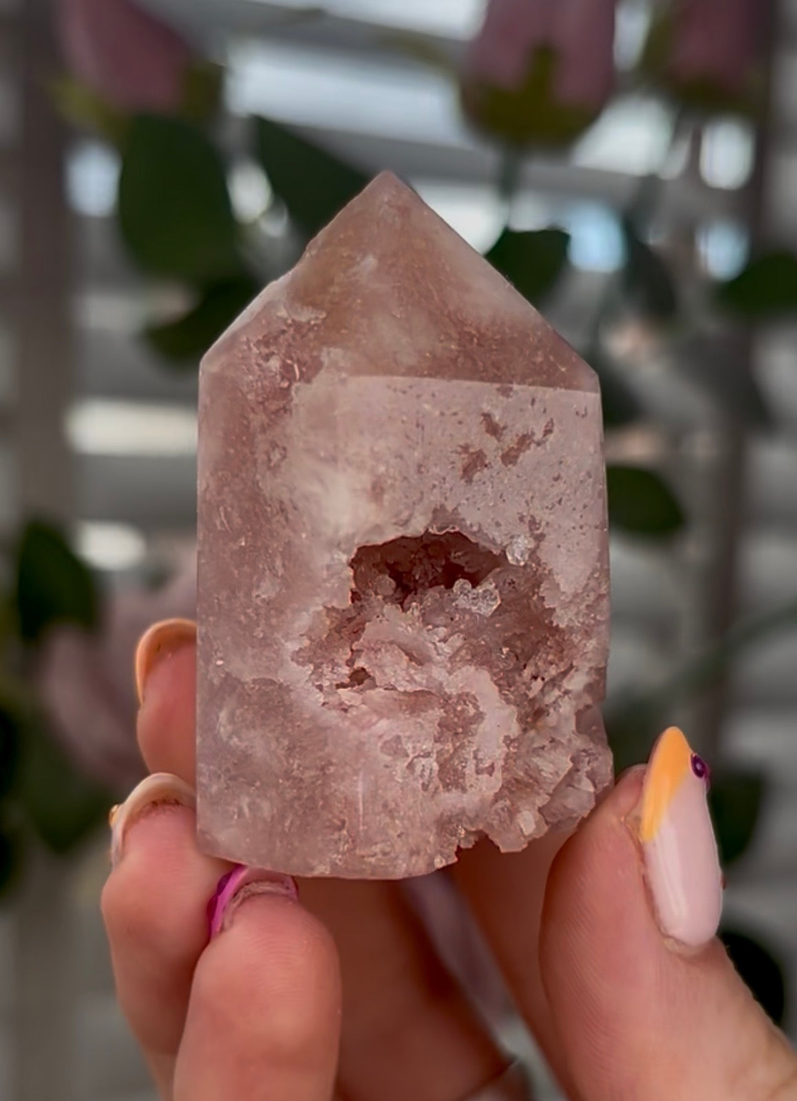 Mini, Beautiful, Pink amethyst tower