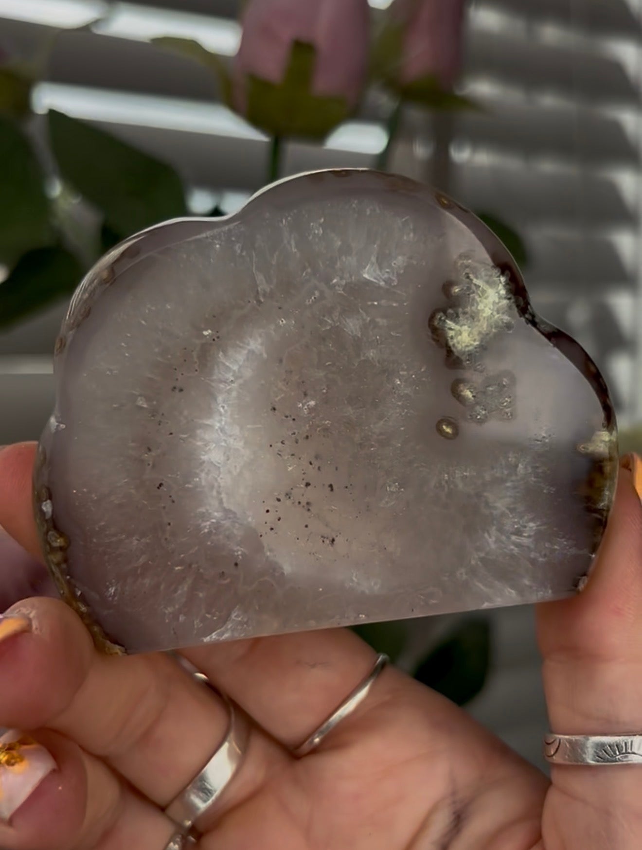 Beautiful, high grade, agate cloud with druzy