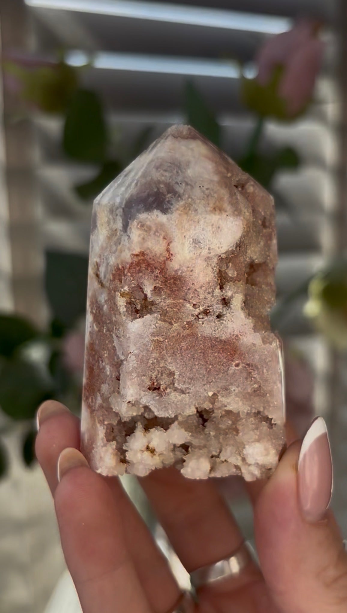 Beautiful, chunky Pink amethyst tower 7.2cm(h) by 4.5cm(w)