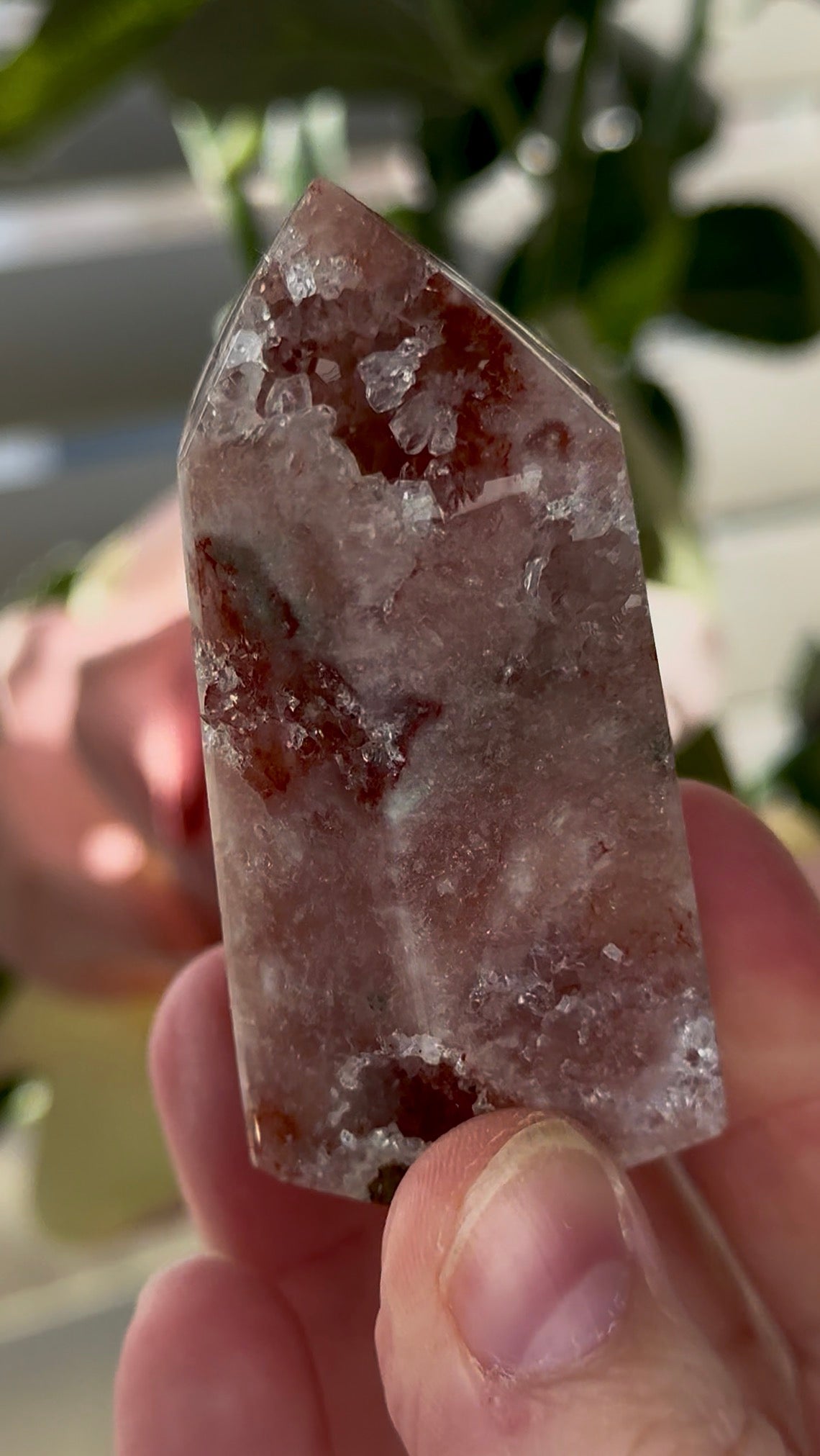 Small Pink amethyst tower