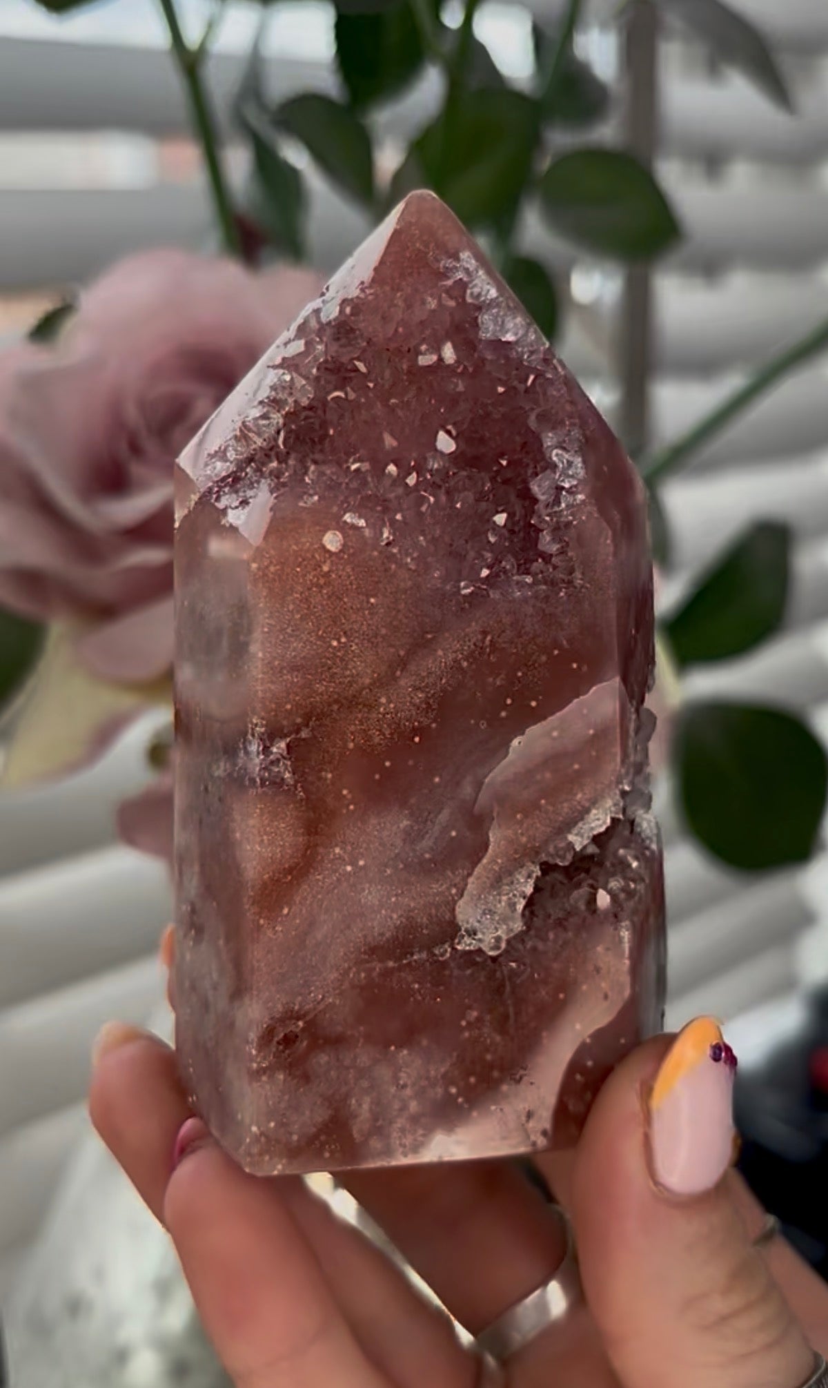 Beautiful, high quality, Pink amethyst tower