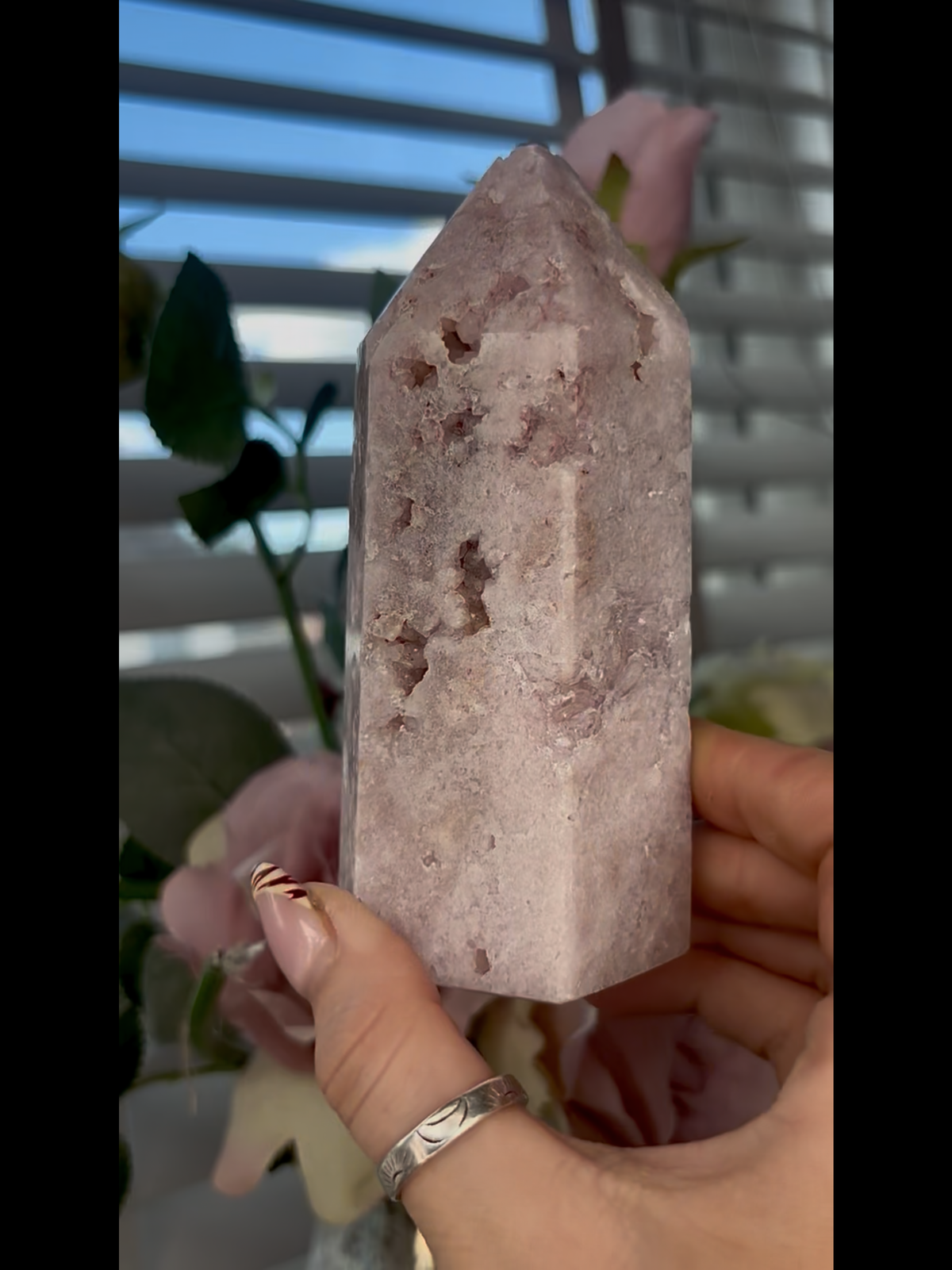 Beautiful, chunky Pink amethyst tower 480g