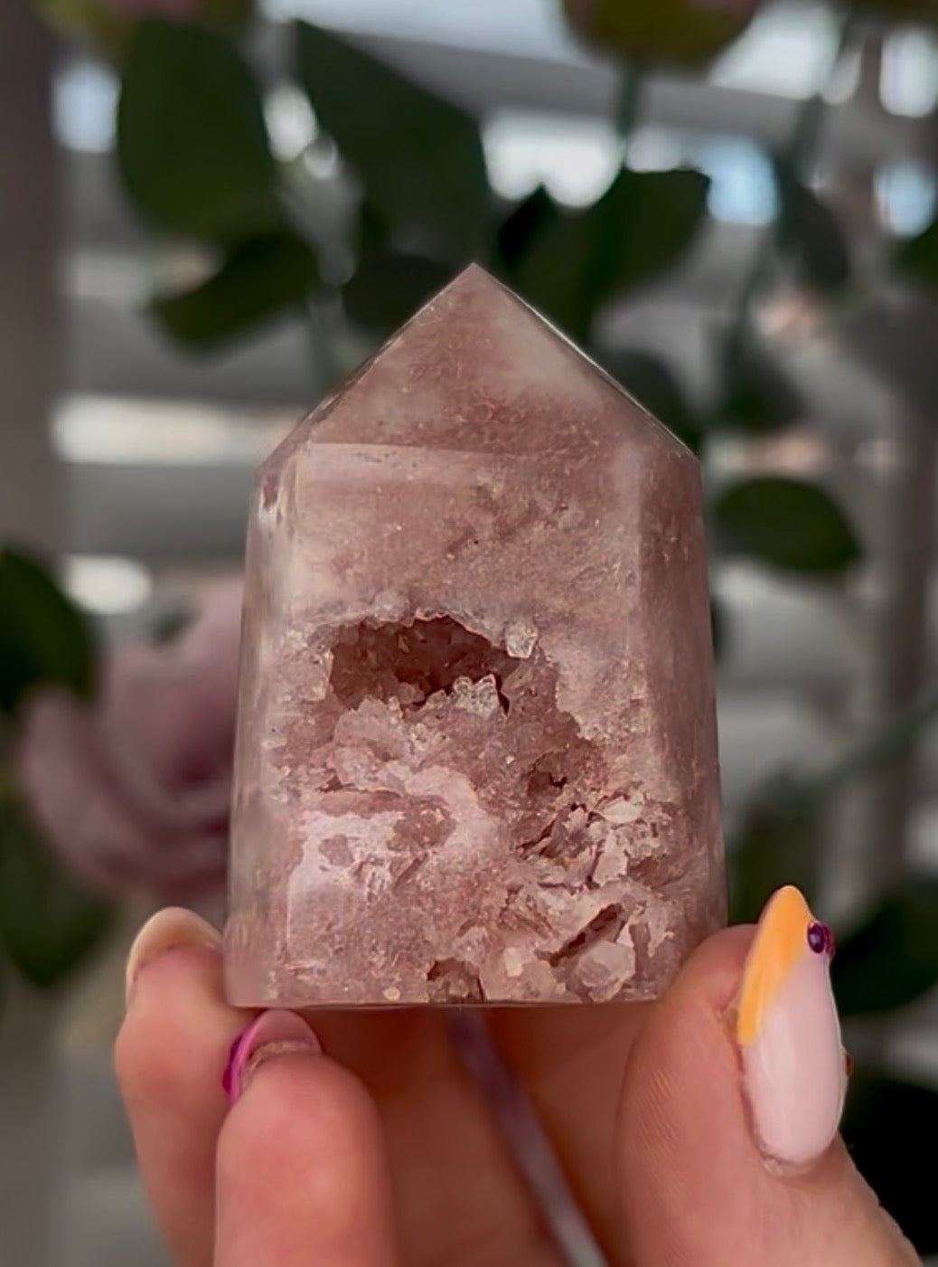 Mini, Beautiful, Pink amethyst tower