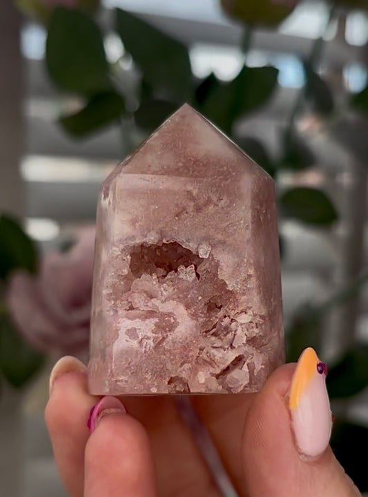 Mini, Beautiful, Pink amethyst tower