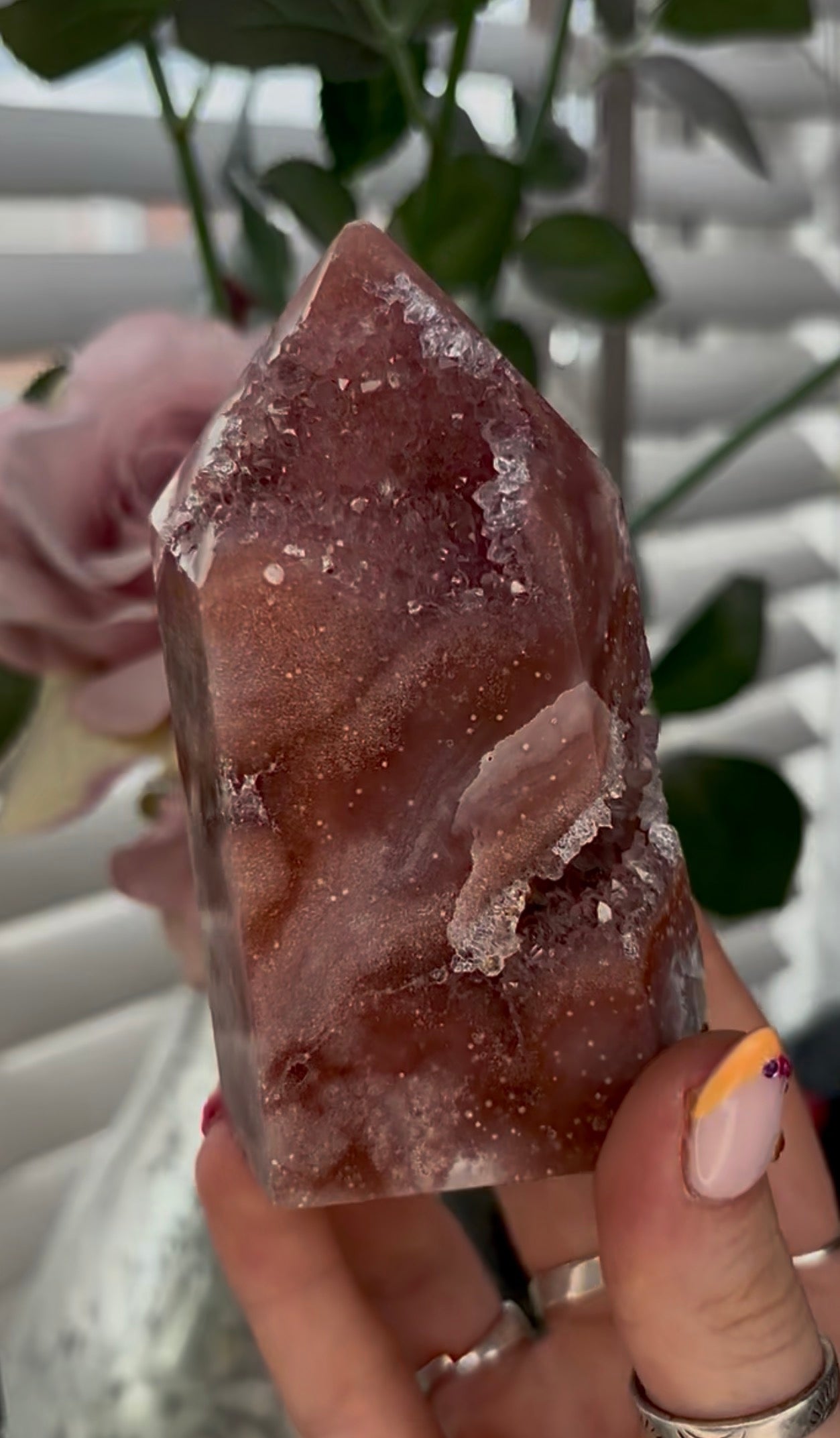 Beautiful, high quality, Pink amethyst tower