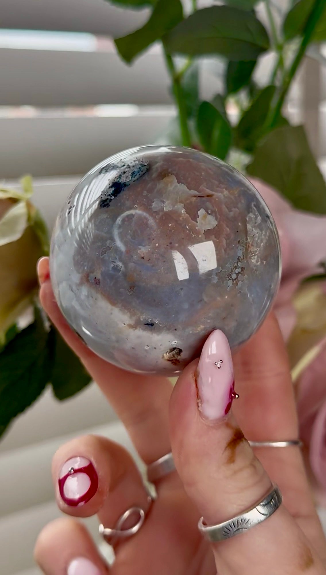 Ocean jasper sphere