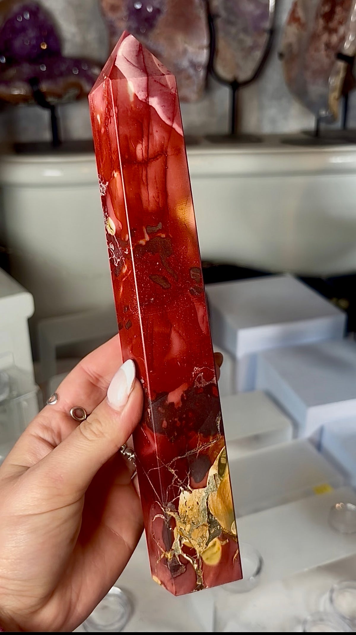 High quality, mookaite jasper tower 22.4cm