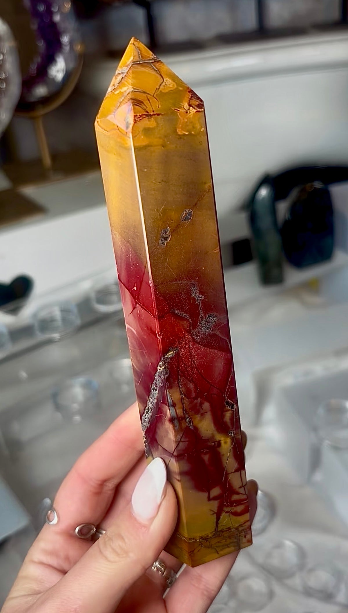 High quality, mookaite jasper tower 17.5cm