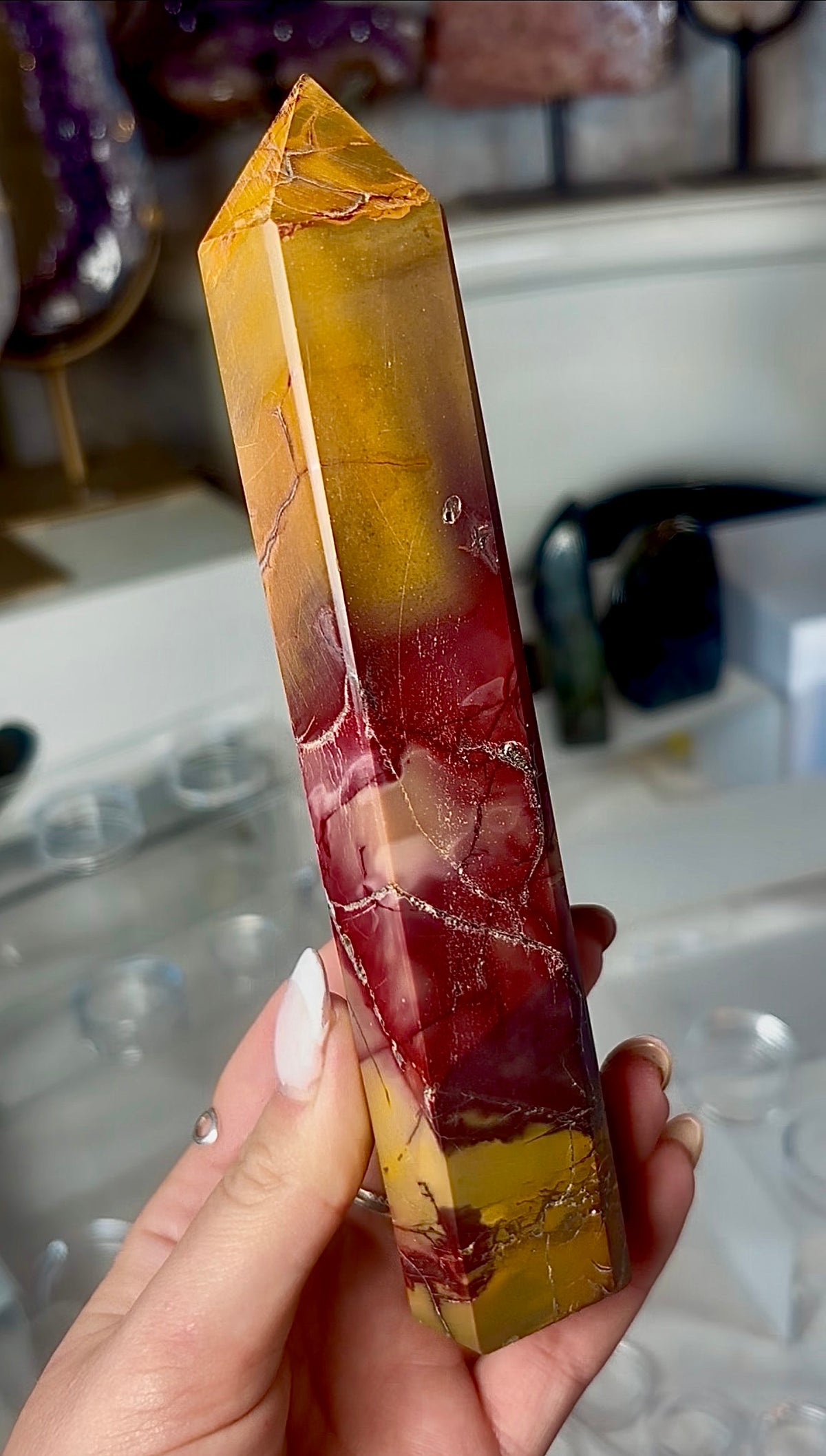 High quality, mookaite jasper tower 17.5cm