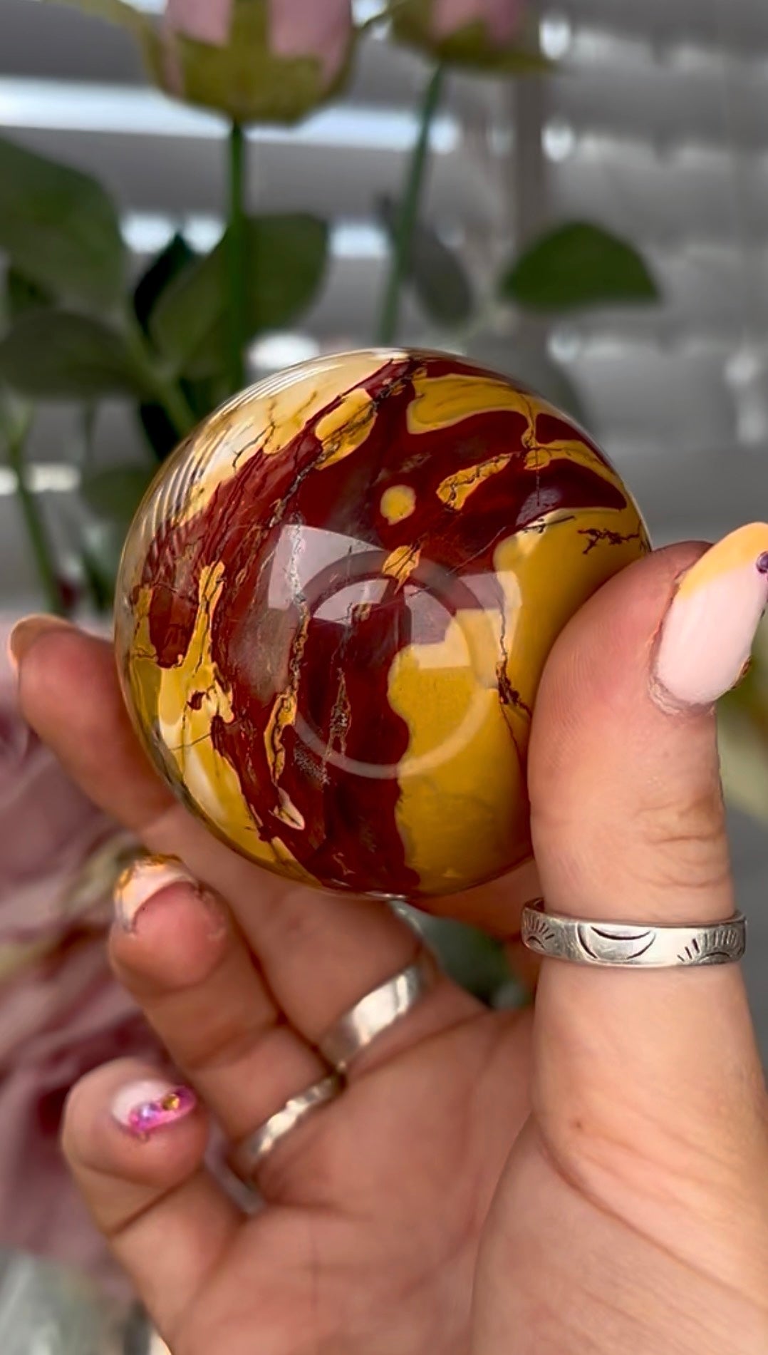 High quality, mookaite Jasper sphere 6.2cm