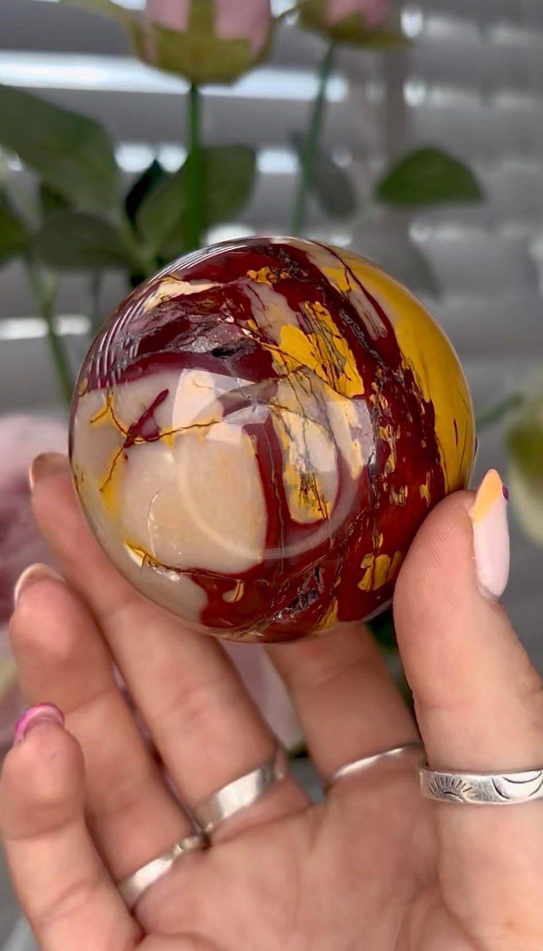 High quality, mookaite Jasper sphere 6.4cm
