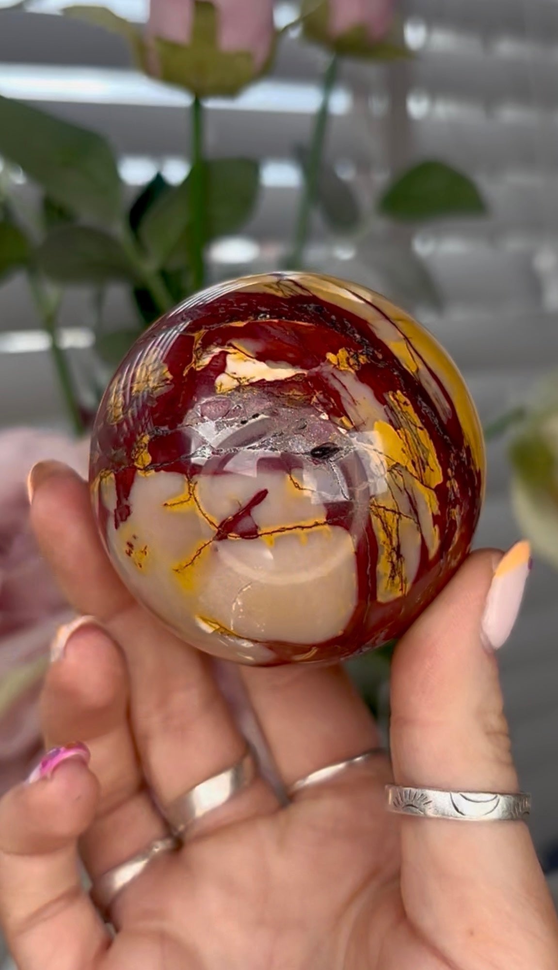 High quality, mookaite Jasper sphere 6.4cm