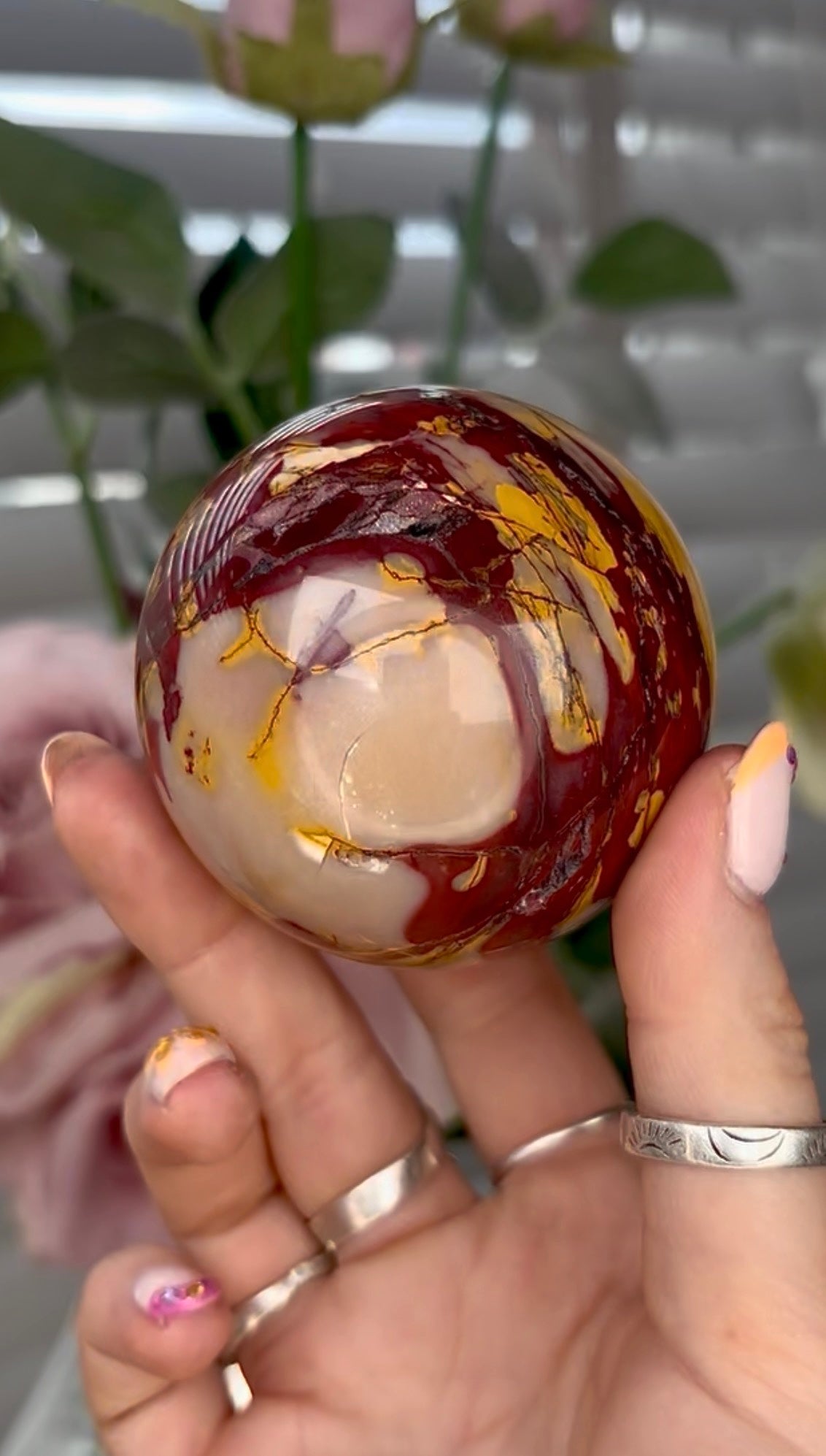 High quality, mookaite Jasper sphere 6.4cm