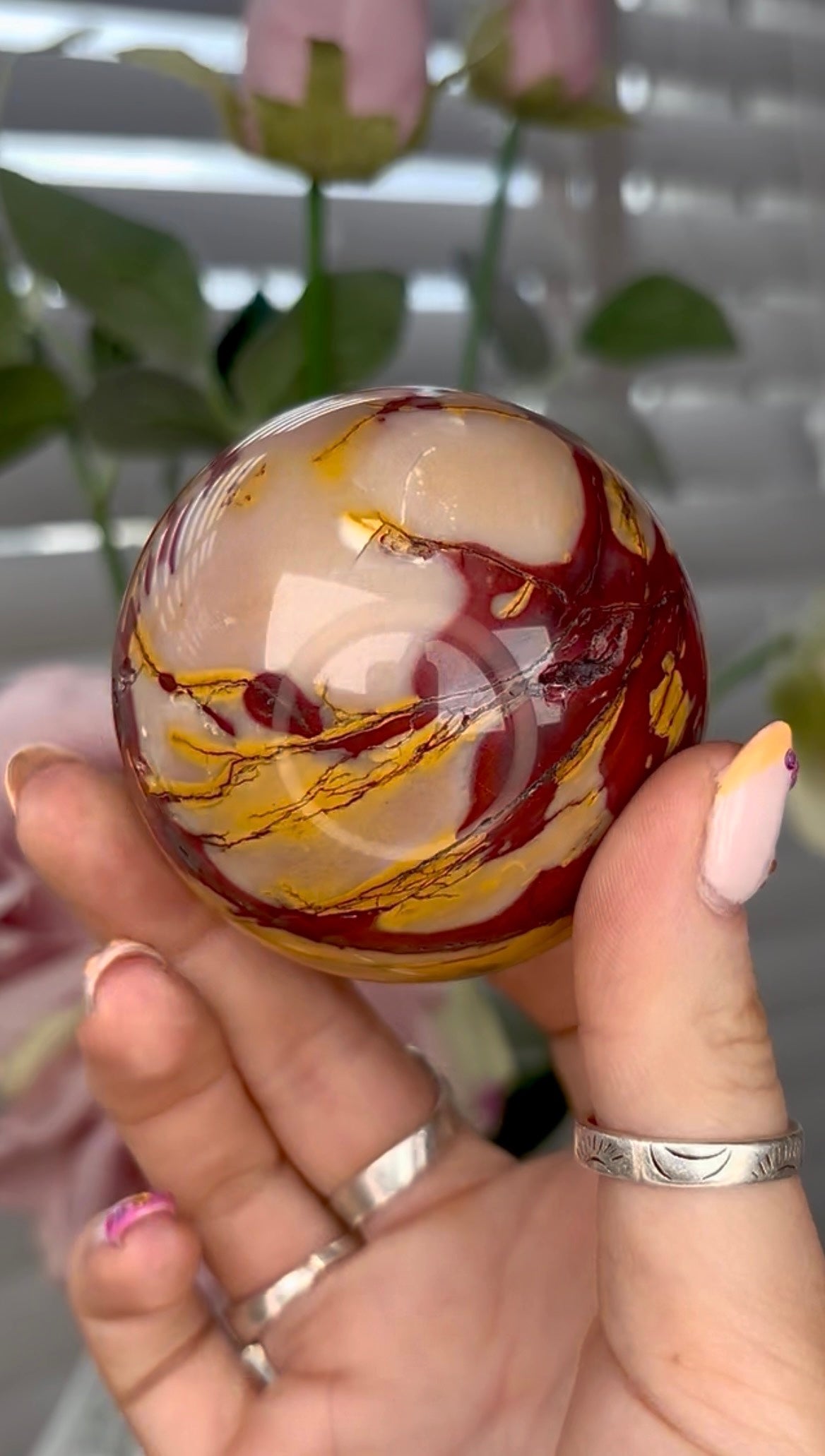 High quality, mookaite Jasper sphere 6.4cm